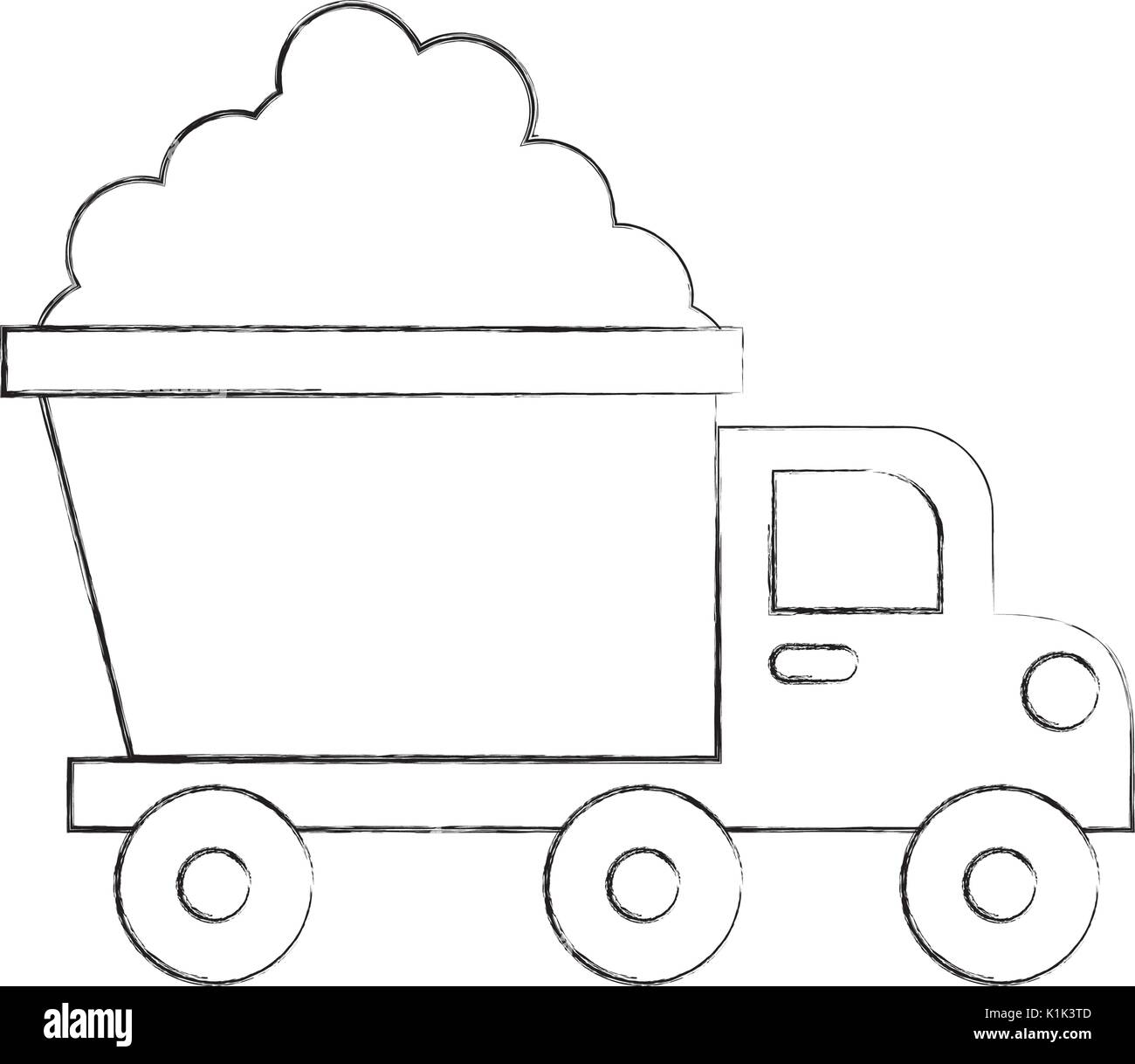Dump Truck Black and White Stock Photos &amp; Images - Alamy