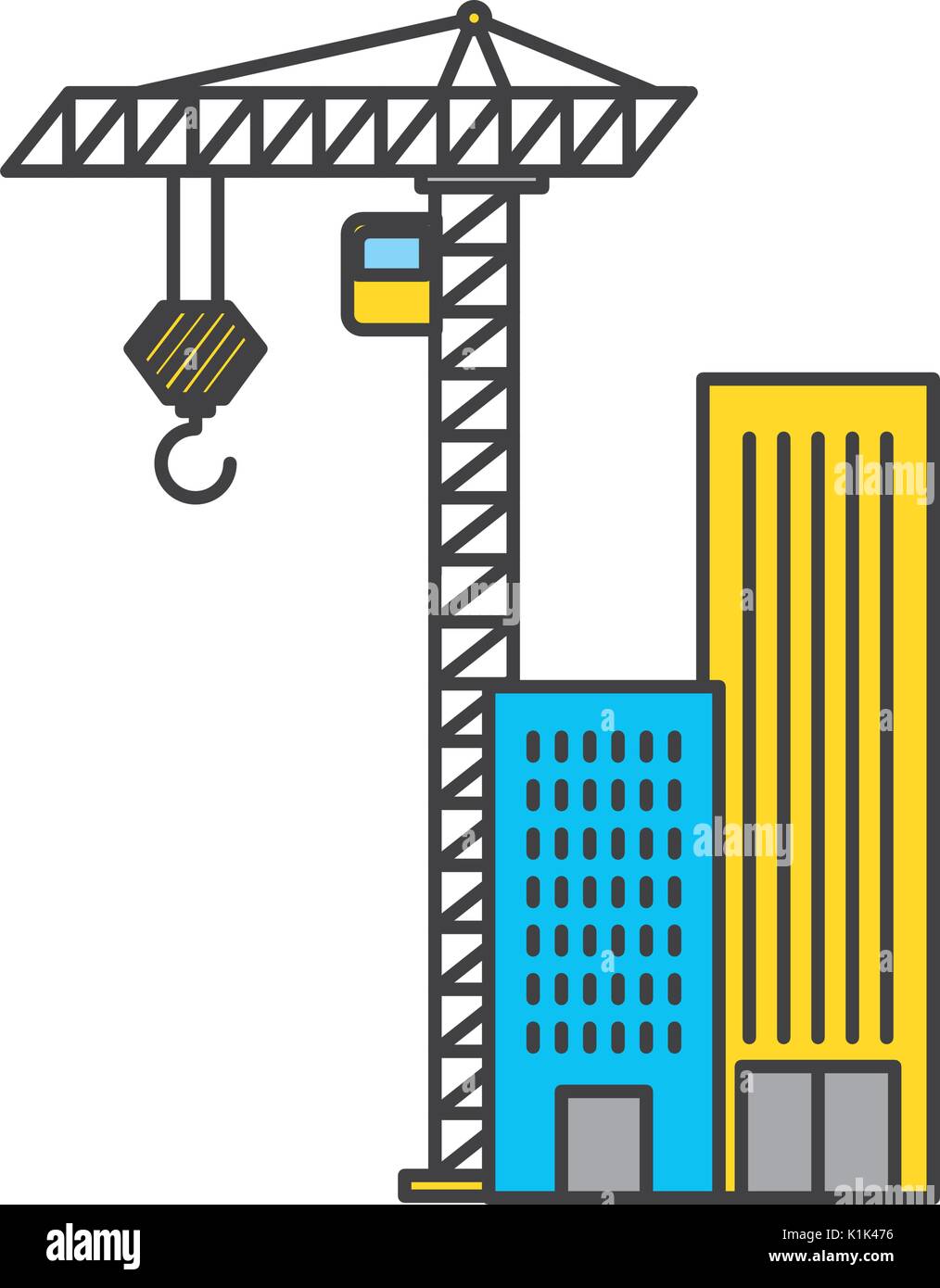 construction crane with buildings vector illustration design Stock ...