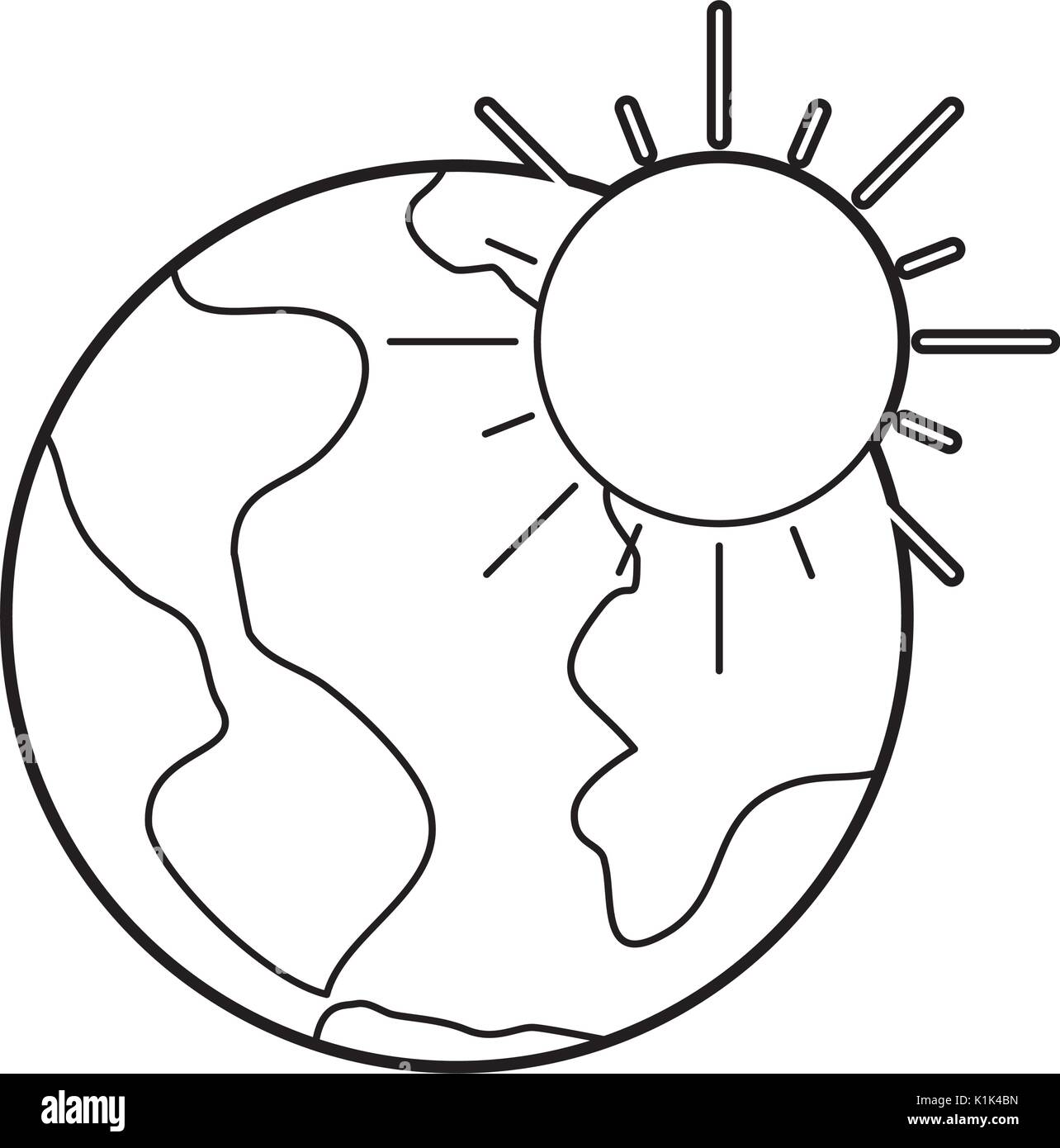 world planet with sun Stock Vector Image & Art - Alamy