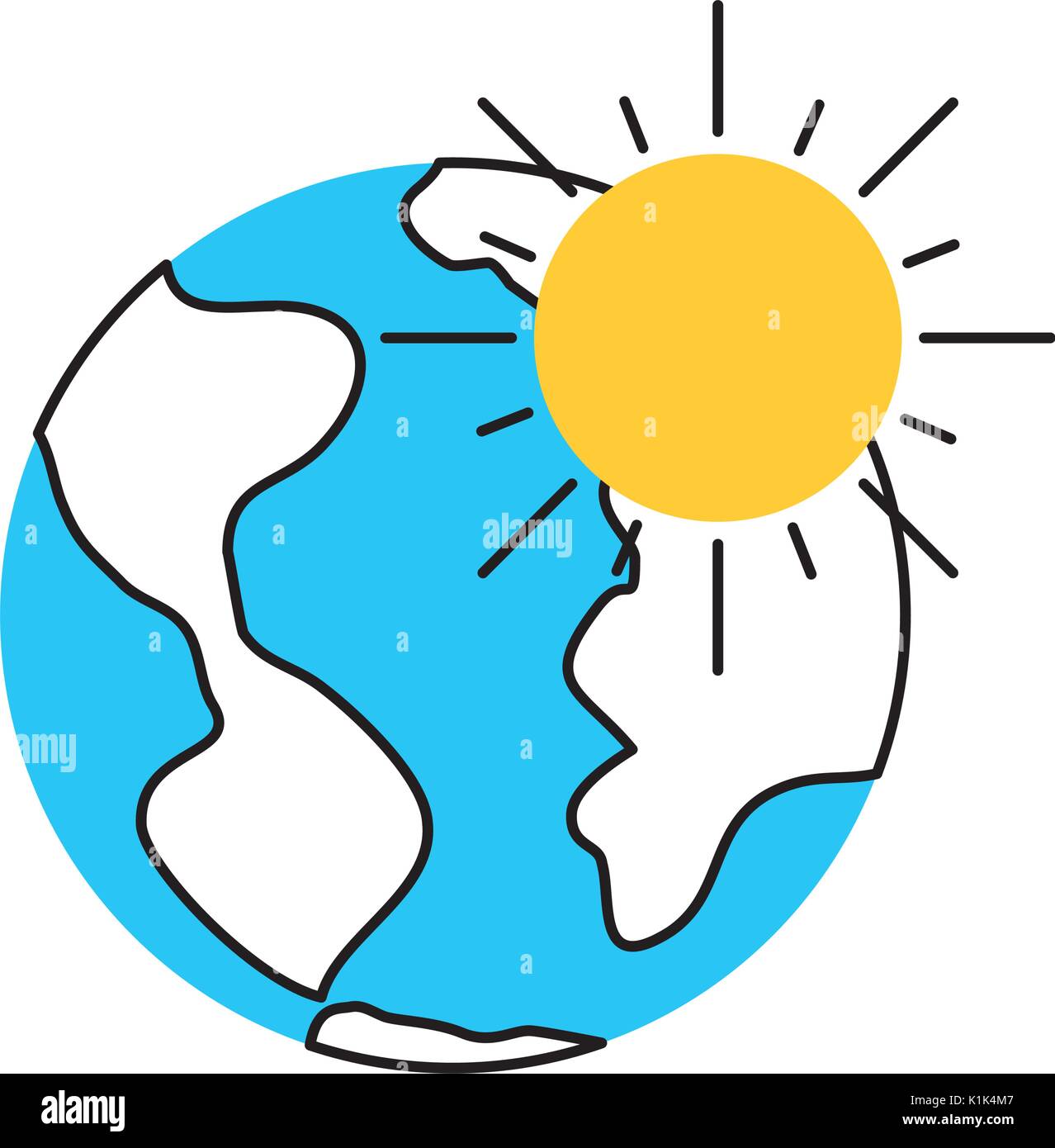 world planet with sun Stock Vector Image & Art - Alamy