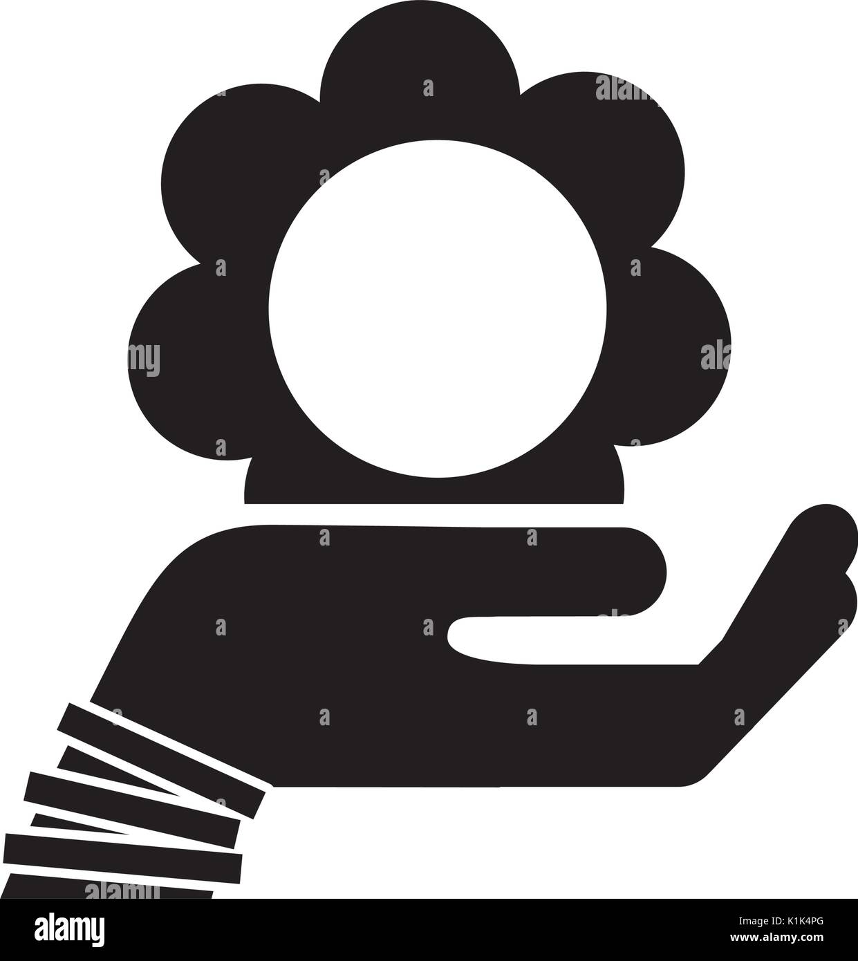 hand human with cute flower isolated icon Stock Vector Image & Art - Alamy