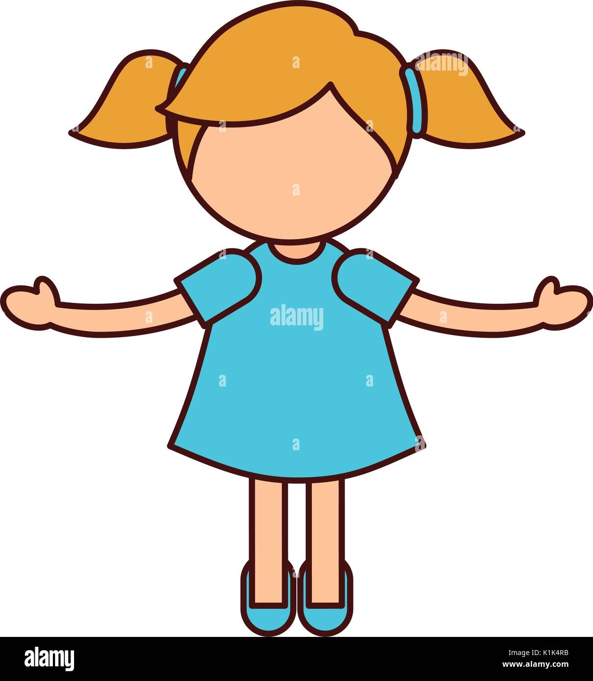 cute little girl character Stock Vector Image & Art - Alamy