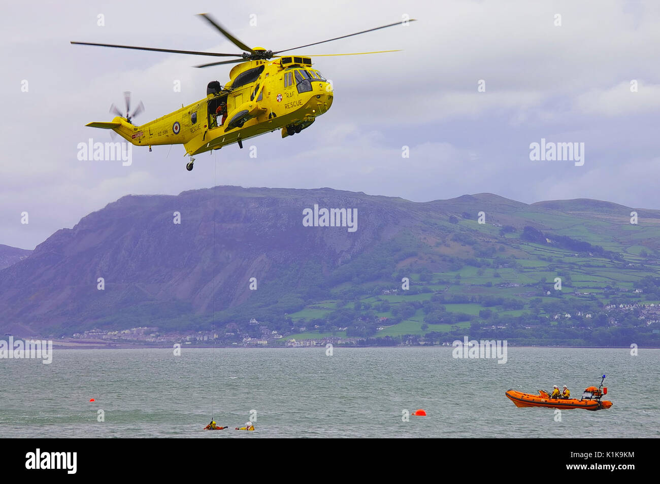 Beaumaris Lifeboat Day Rescue demonstration Stock Photo