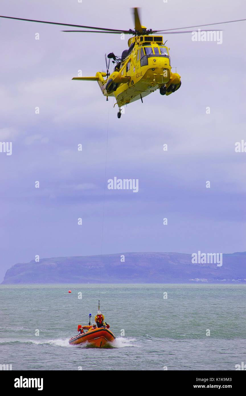 Beaumaris Lifeboat Day Rescue demonstration Stock Photo