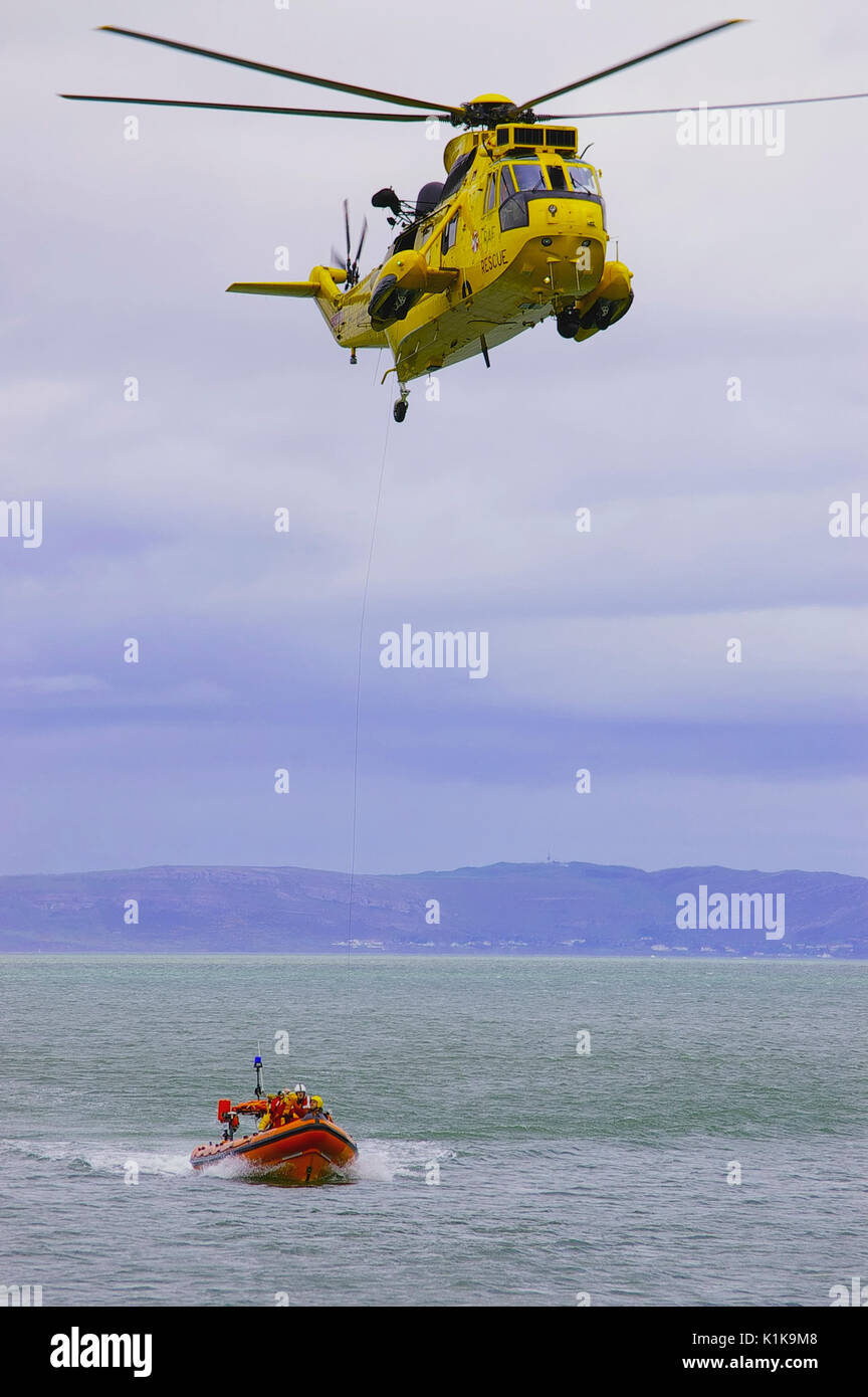 Beaumaris Lifeboat Day Rescue demonstration Stock Photo