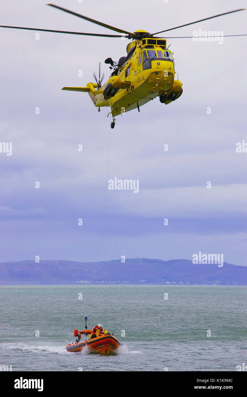 Beaumaris Lifeboat Day Rescue demonstration Stock Photo