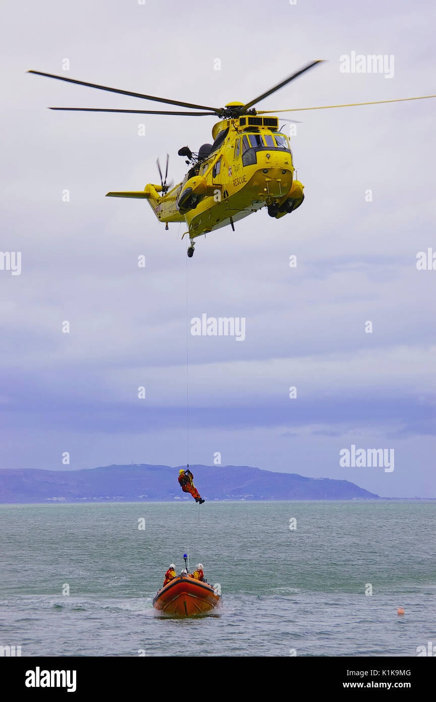 Beaumaris Lifeboat Day Rescue demonstration Stock Photo