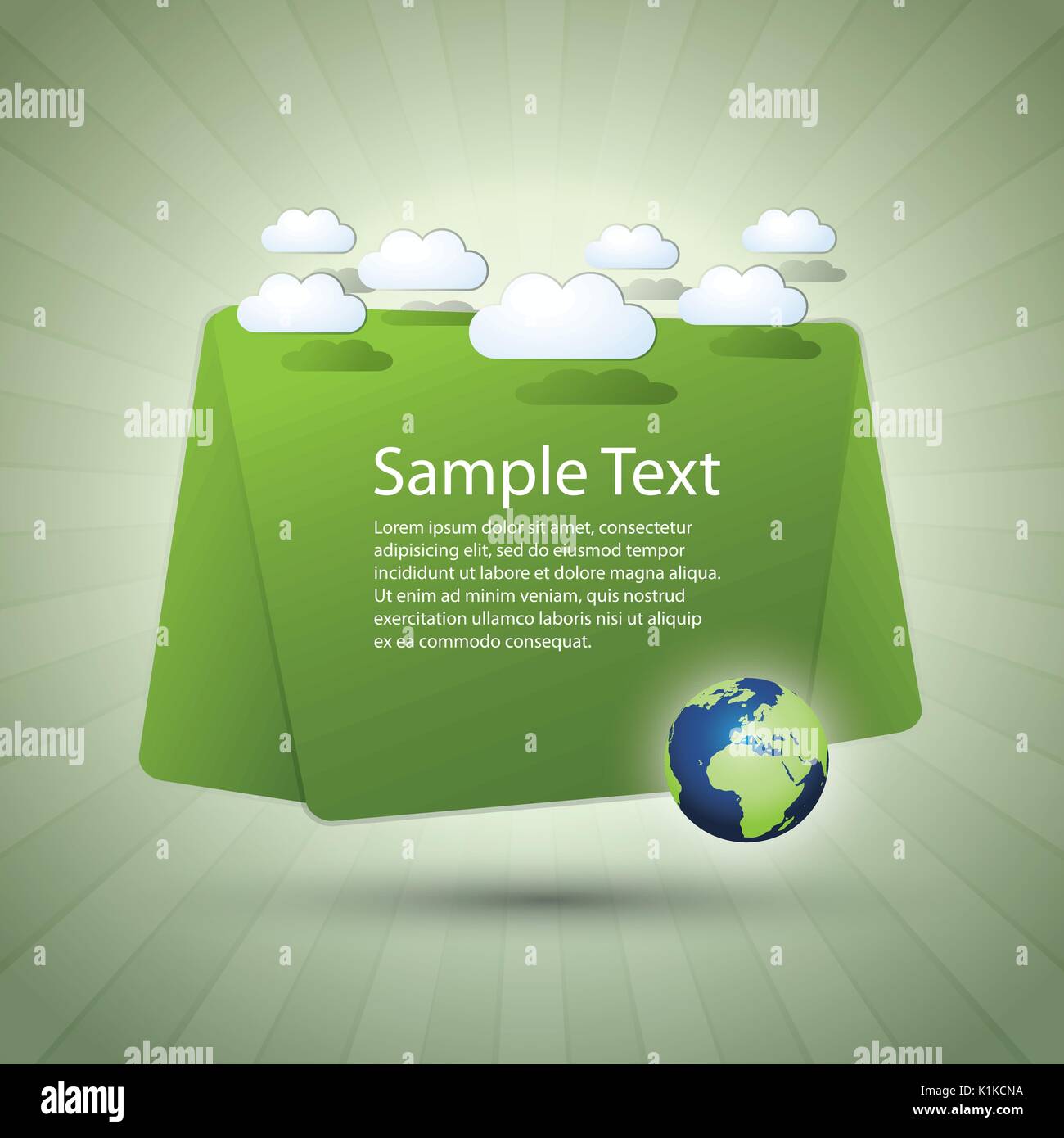 Green Abstract Eco Speech Bubble Background Design - llustration in ...
