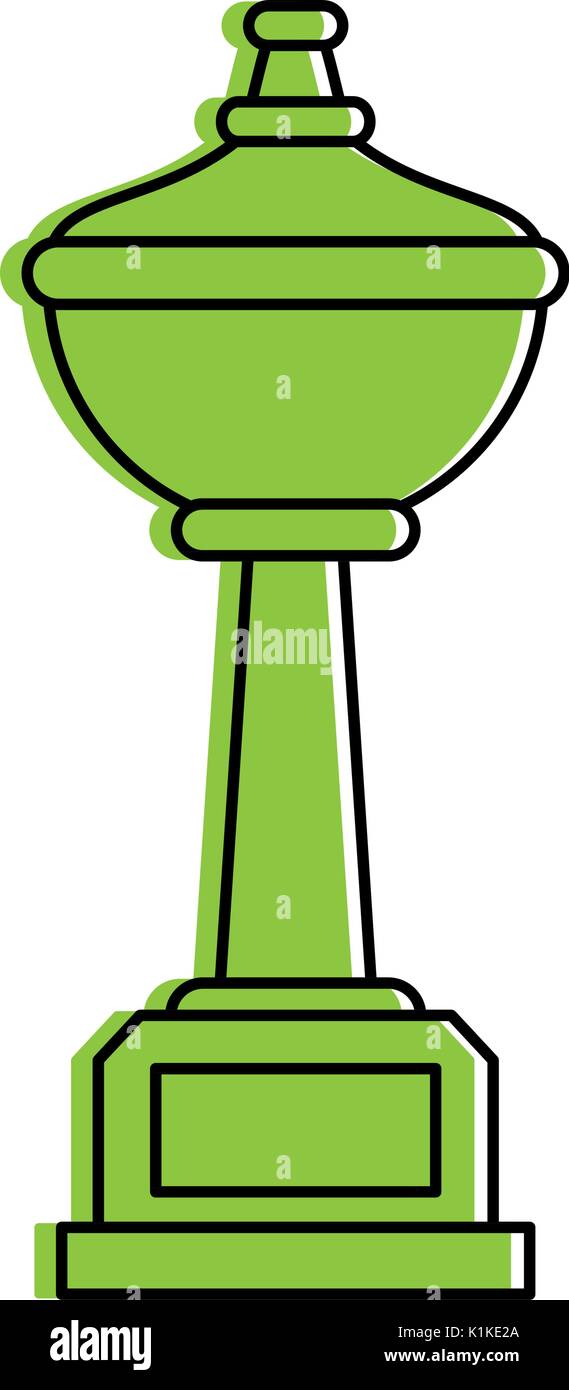 Green monocromatic trophy design over white background vector ...