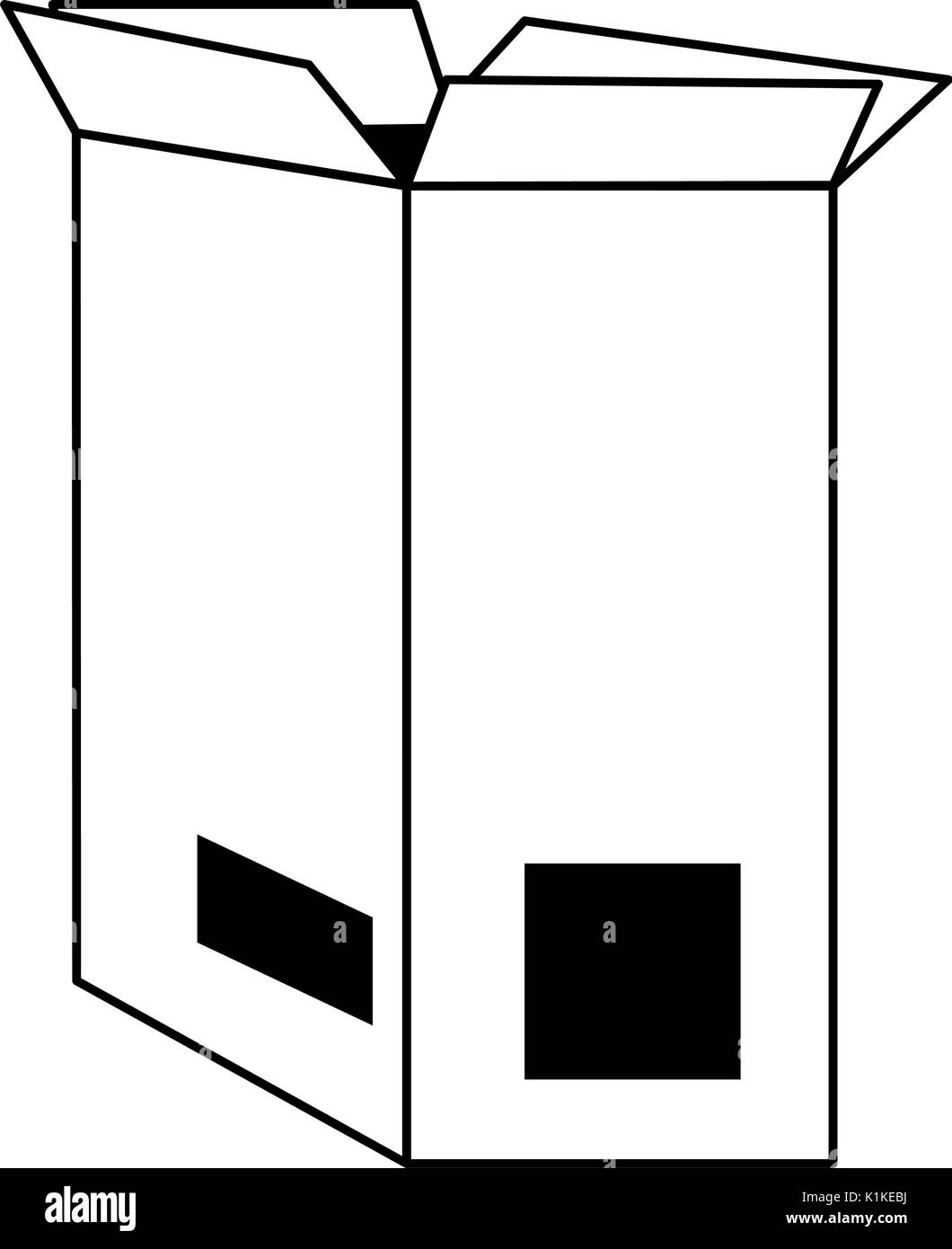 Black and white box design over white background vector illustration