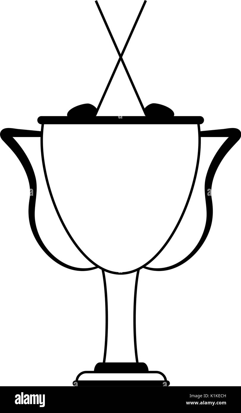 Black And White Golf Trophy Over White Background Vector Illustration 