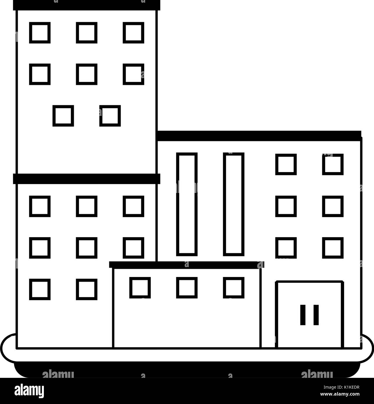 Black and white building design over white background vector illustration Stock Vector