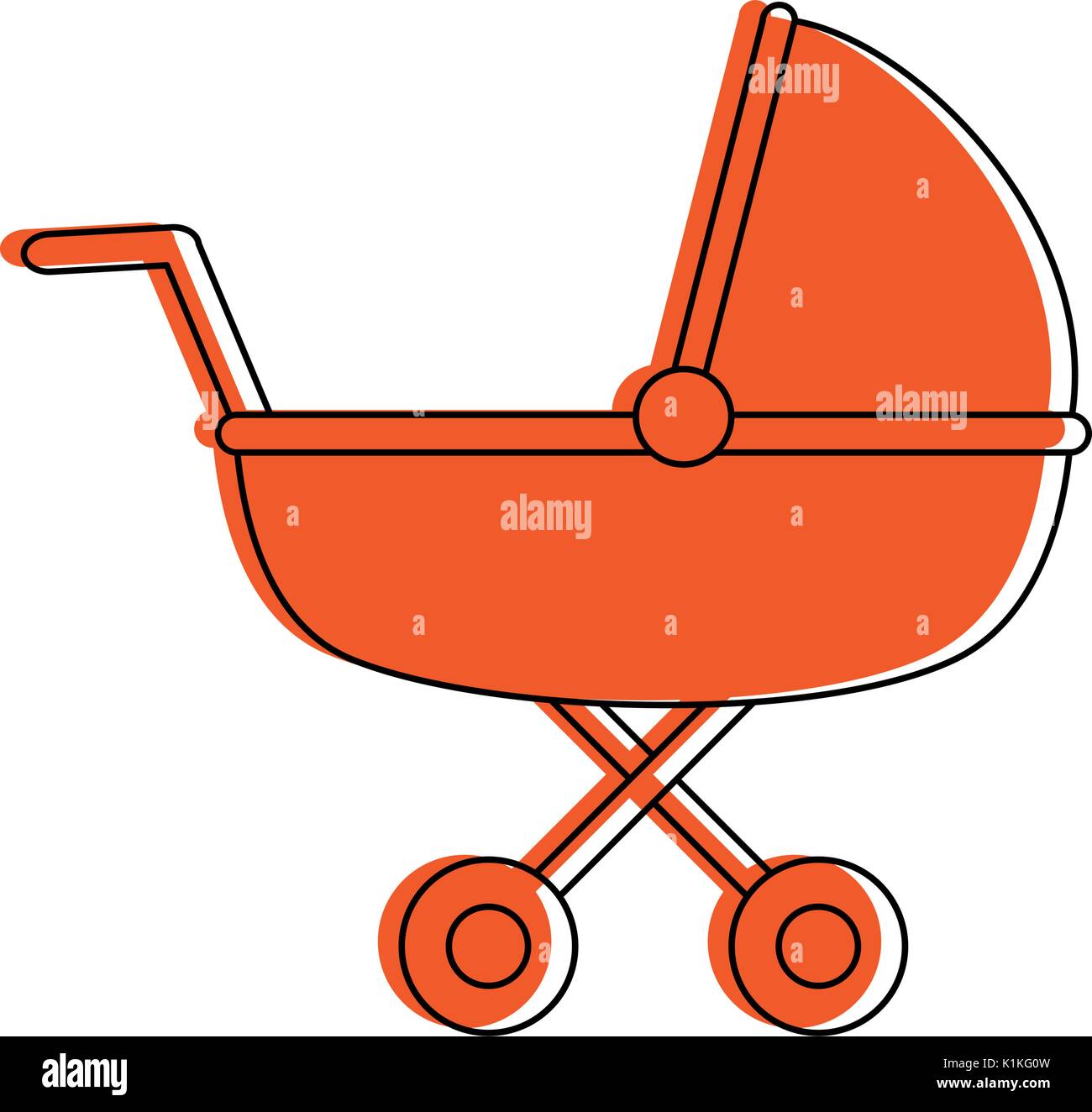 orange baby stroller