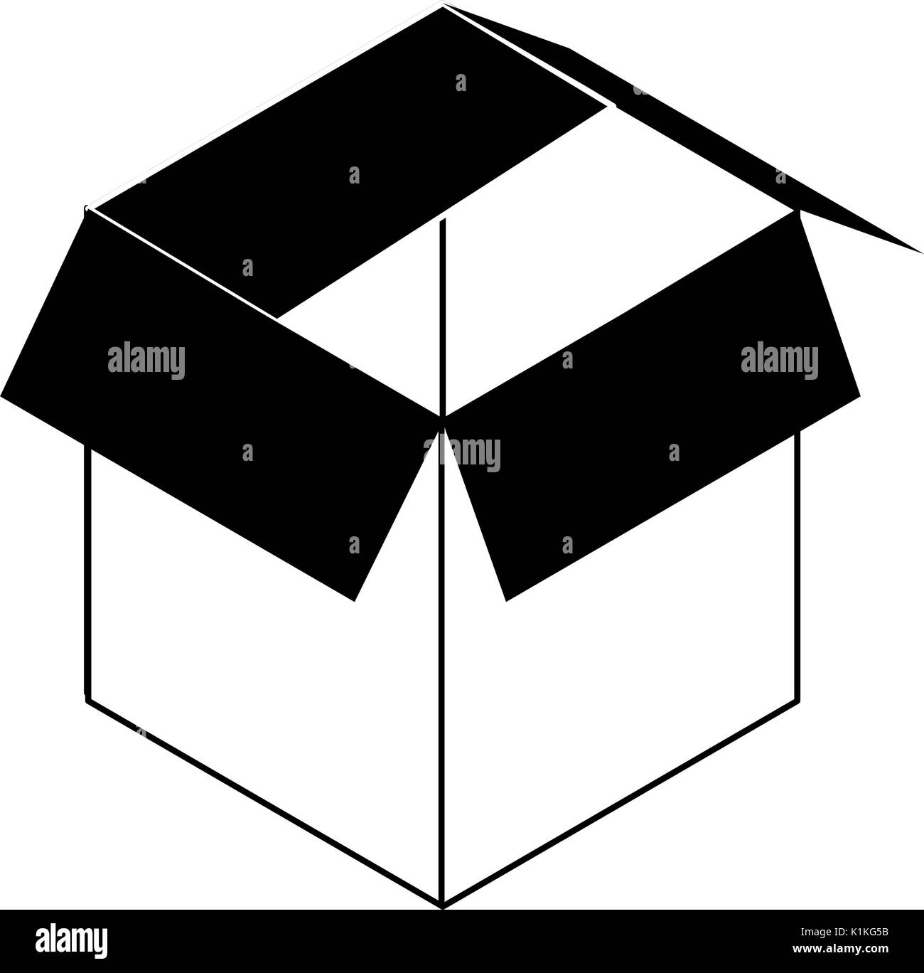 open box icon image vector illustration design black and white Stock ...