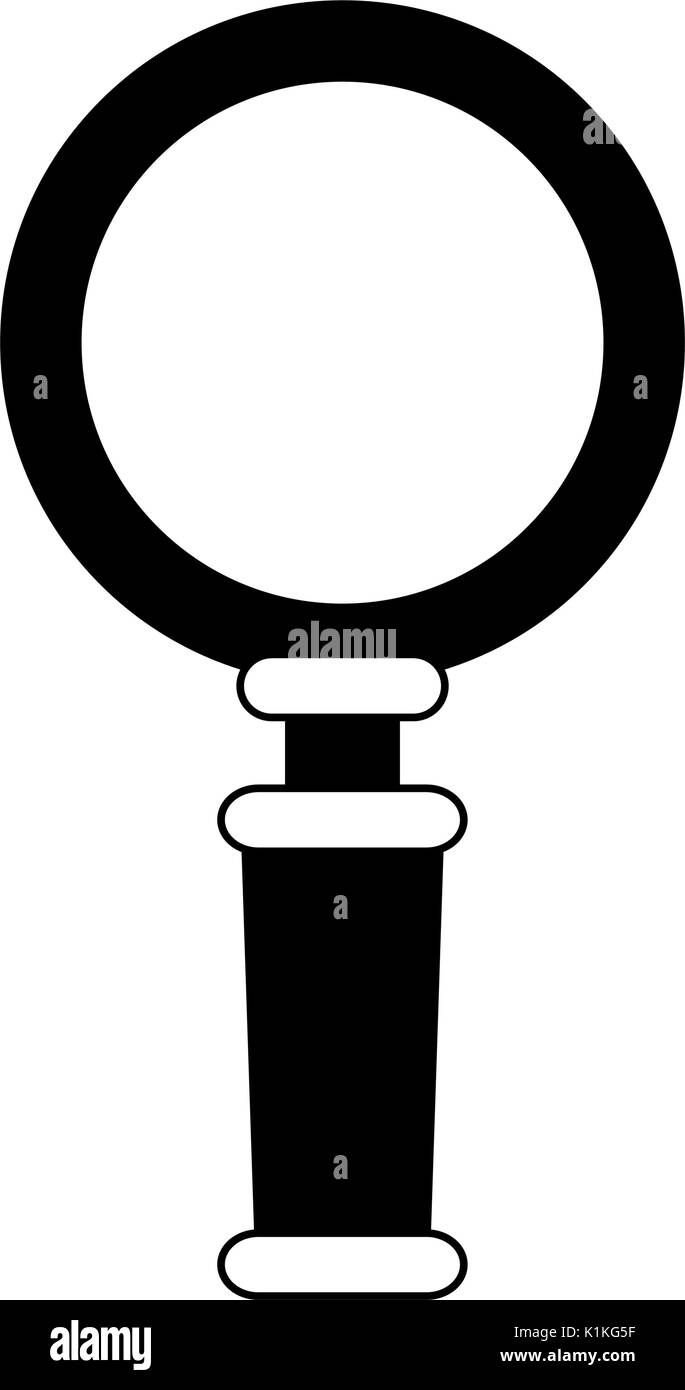 magnifying glass icon image vector illustration design black and white ...