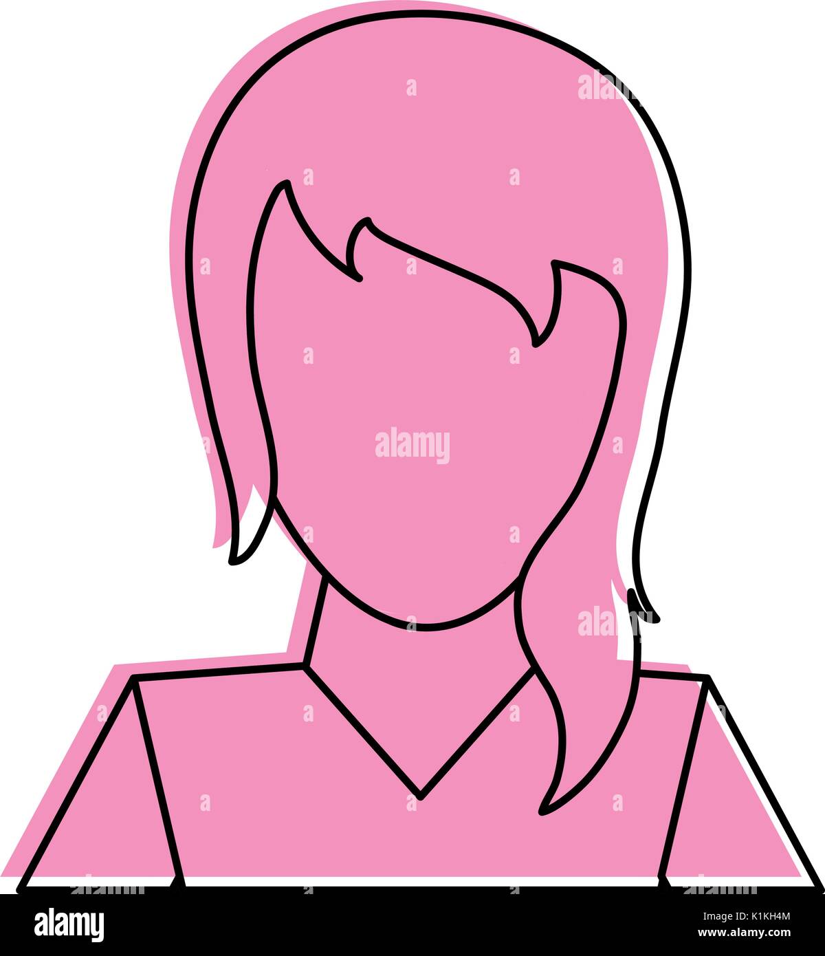 woman portrait avatar icon image vector illustration design pink color ...