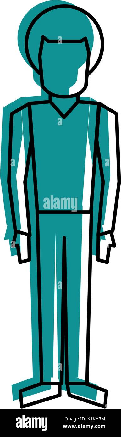man standing with arms to the sides avatar icon image vector ...