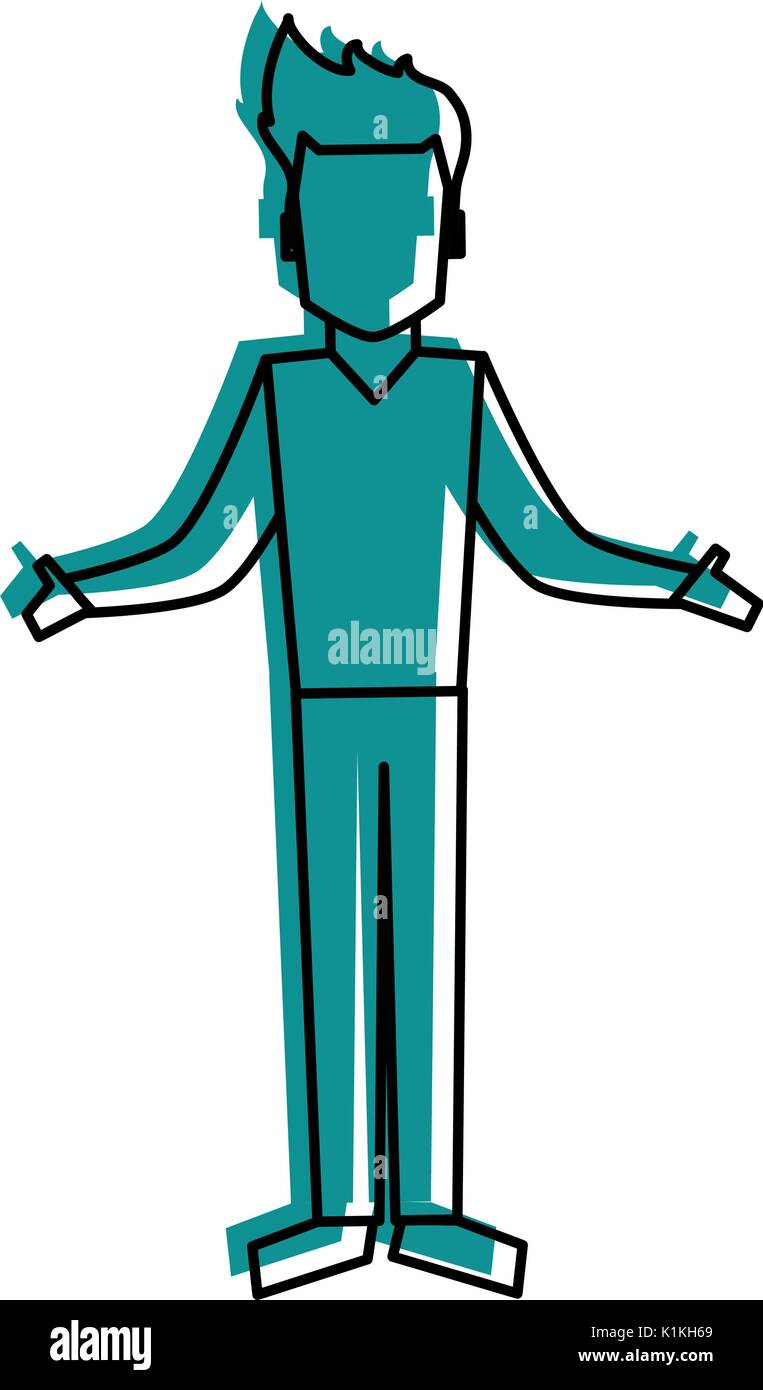 standing man with open arms avatar icon image vector illustration ...