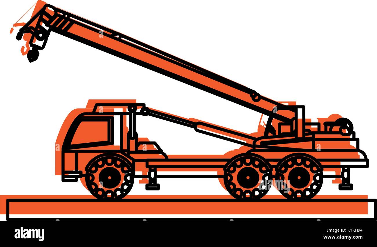 crane truck construction heavy machinery icon image vector illustration ...
