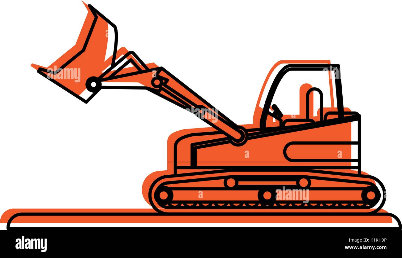 backhoe construction heavy machinery icon image vector illustration ...