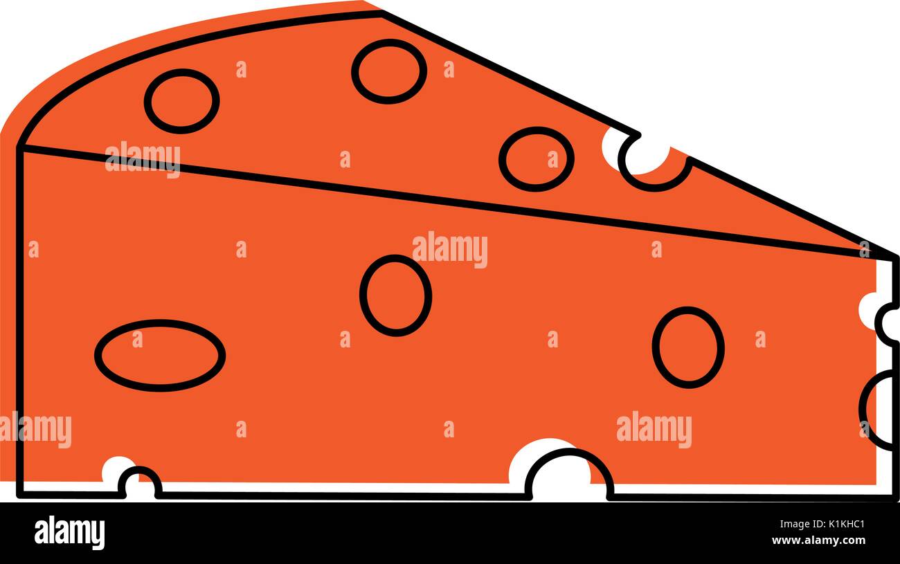 cheese slice icon image vector illustration design orange color Stock ...