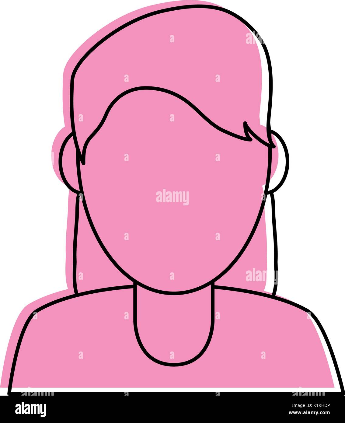 woman portrait avatar icon image vector illustration design pink color ...