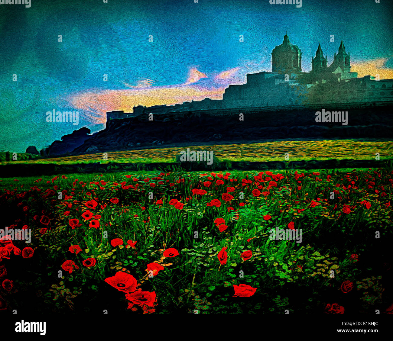 Medieval city painting hi-res stock photography and images - Alamy