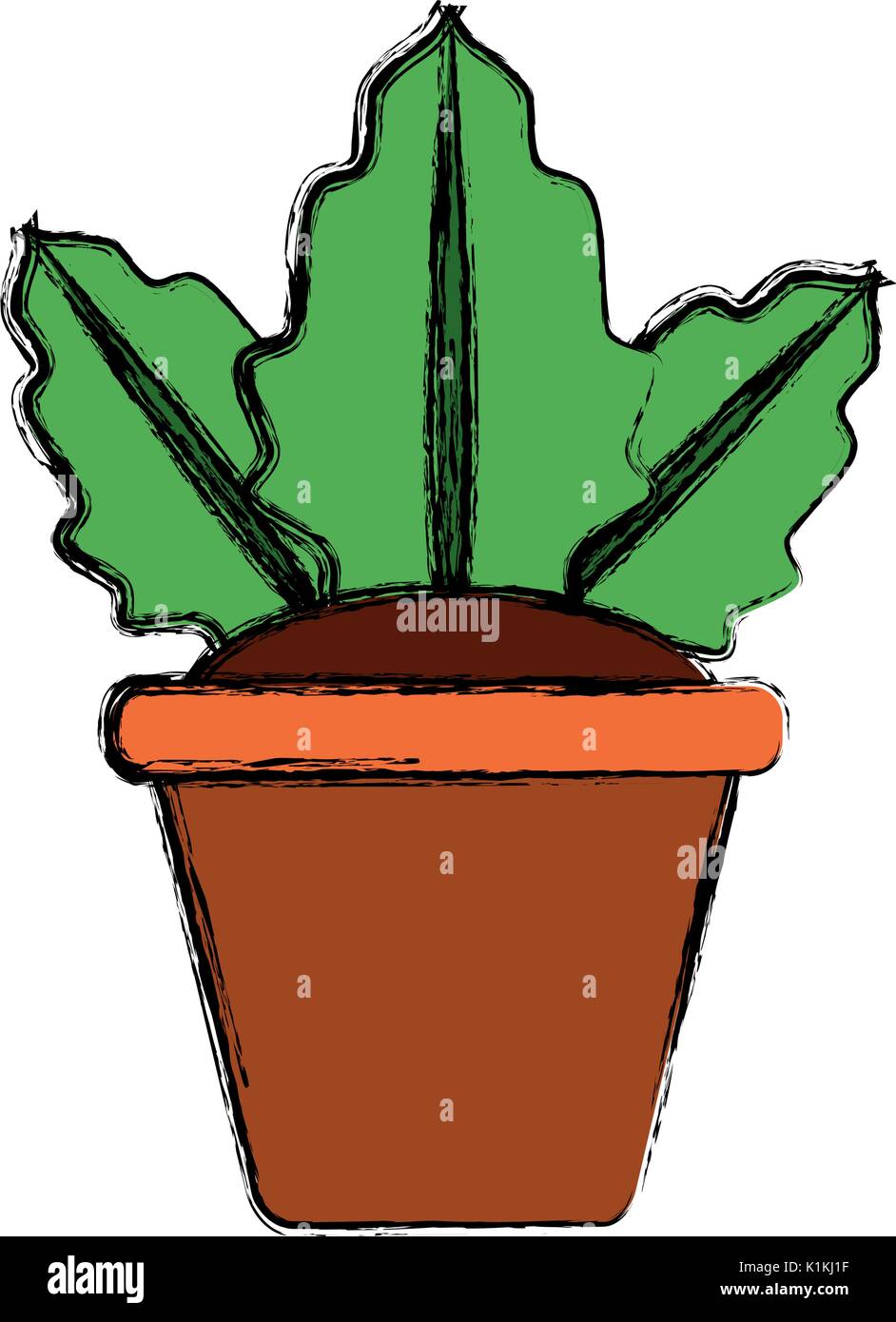 Plant in pot Stock Vector Image & Art - Alamy