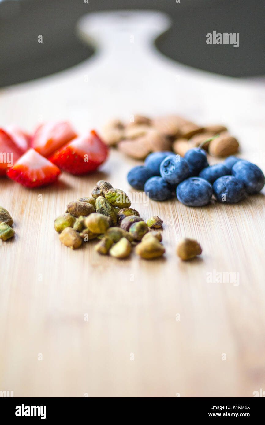 Healthy Fruit on a Wood Cutting Boards Stock Photo Alamy