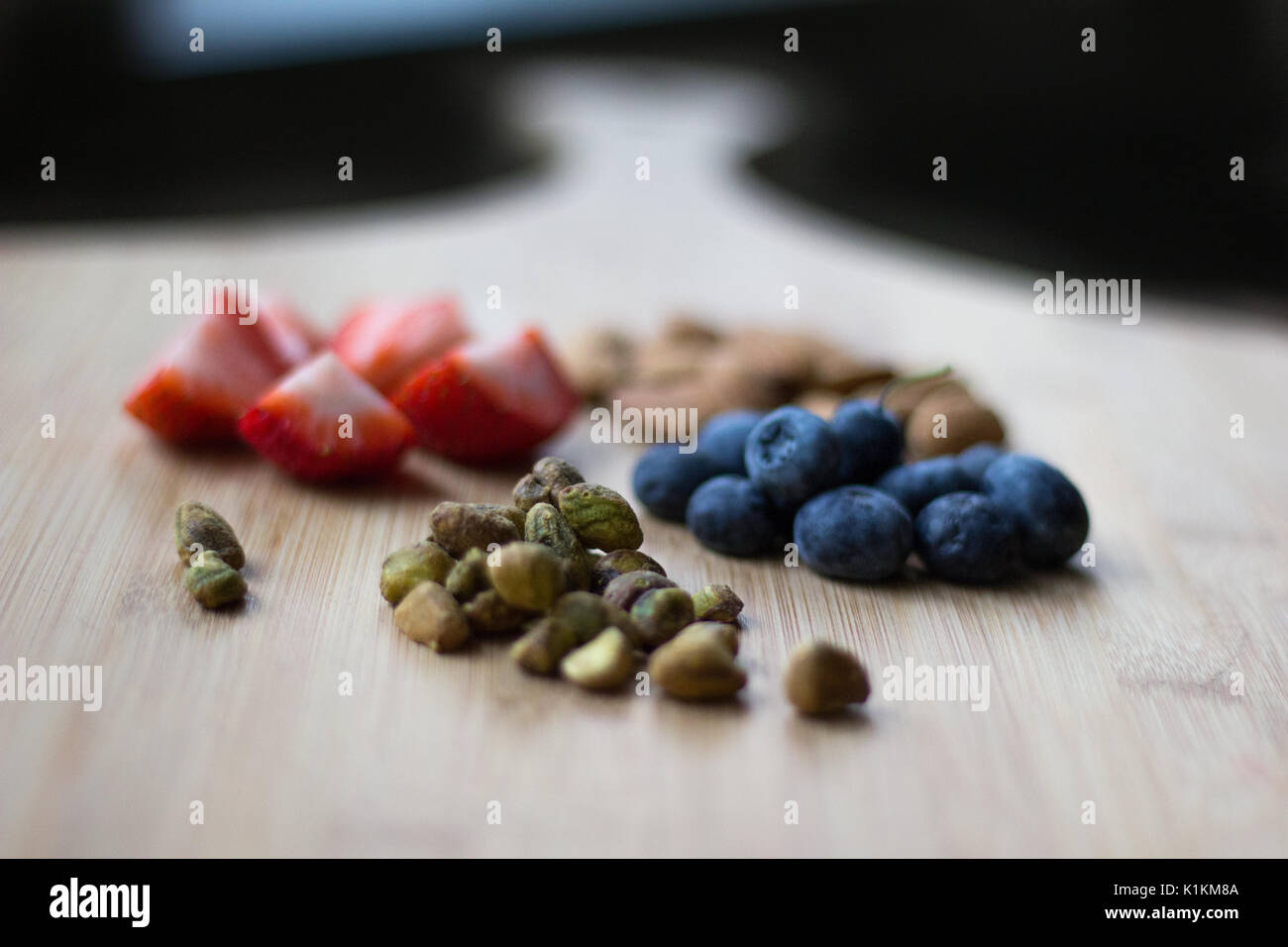 Healthy Fruit on a Wood Cutting Boards Stock Photo