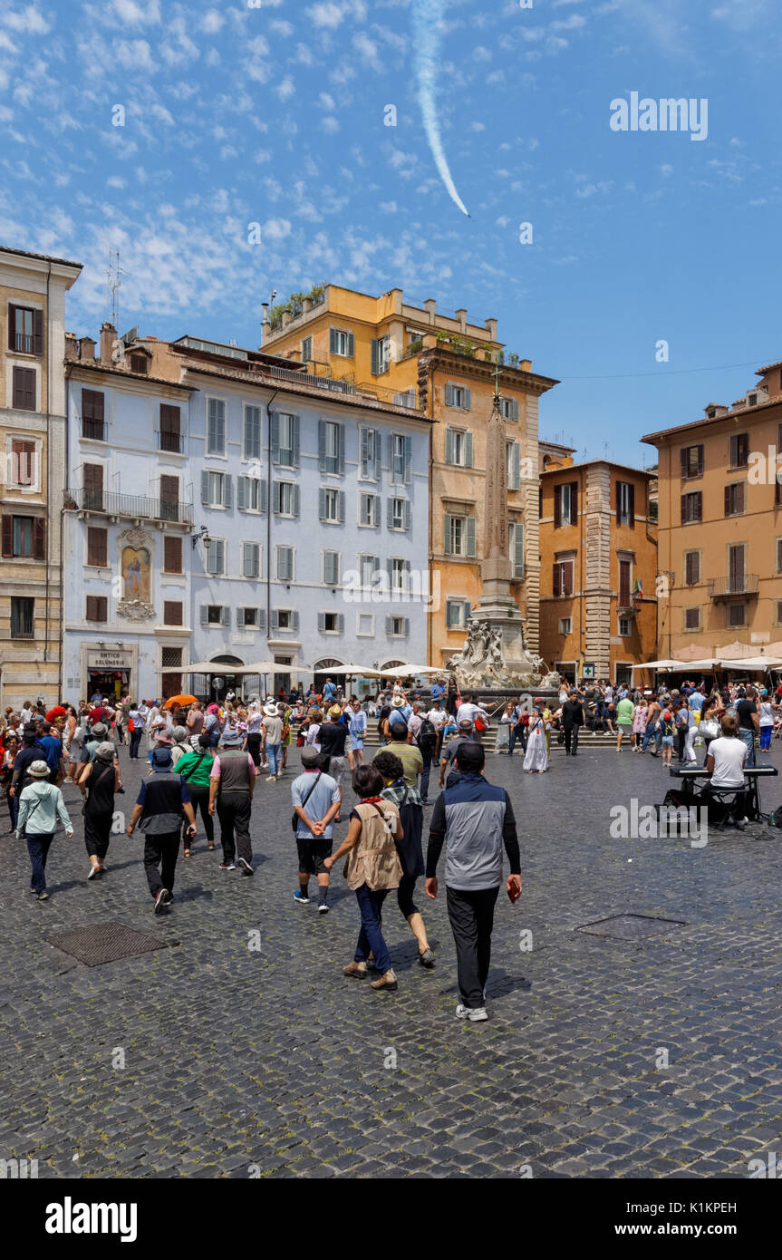 Tourists at the Piazza della Rotonda in Rome, Italy Stock Photo