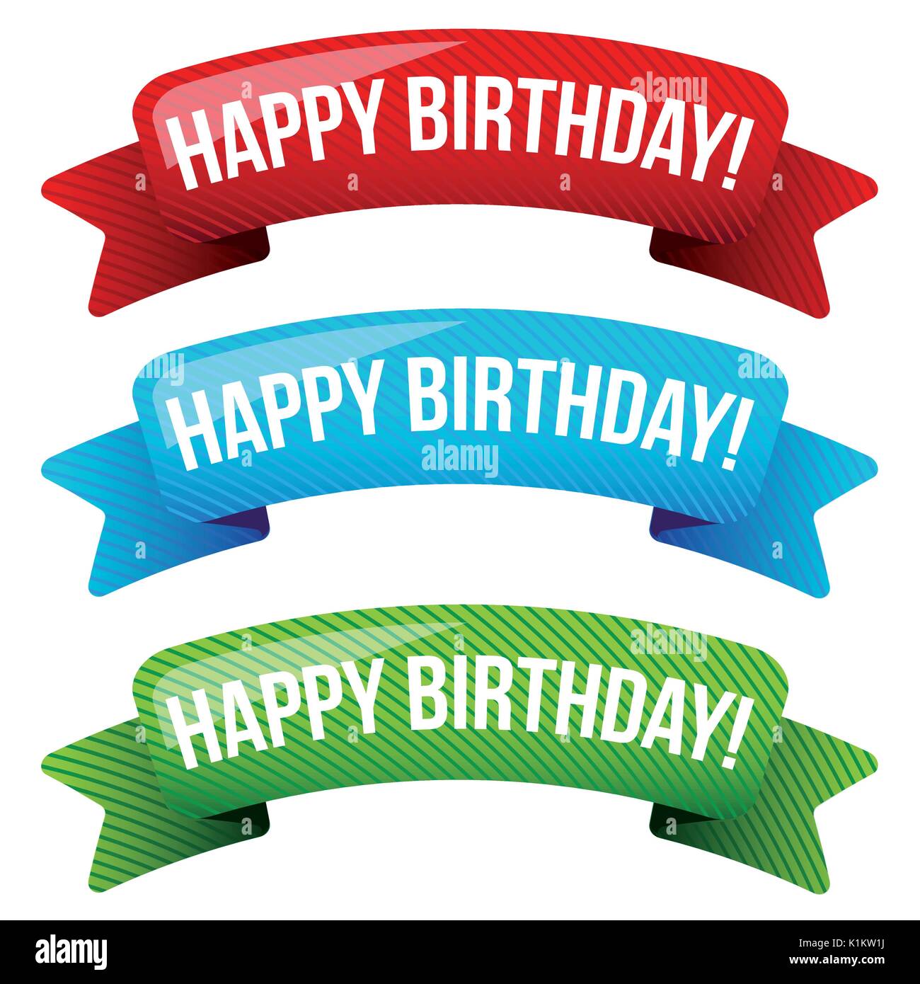 Happy Birthday vector ribbon Stock Vector Image & Art - Alamy