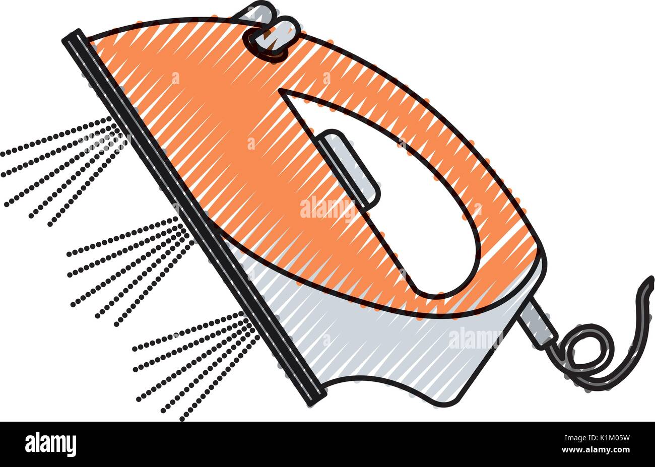colored crayon silhouette of steam iron icon Stock Vector Image & Art ...