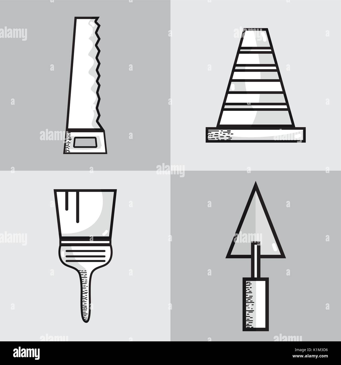 set construction equipment with industry tools Stock Vector Image & Art ...