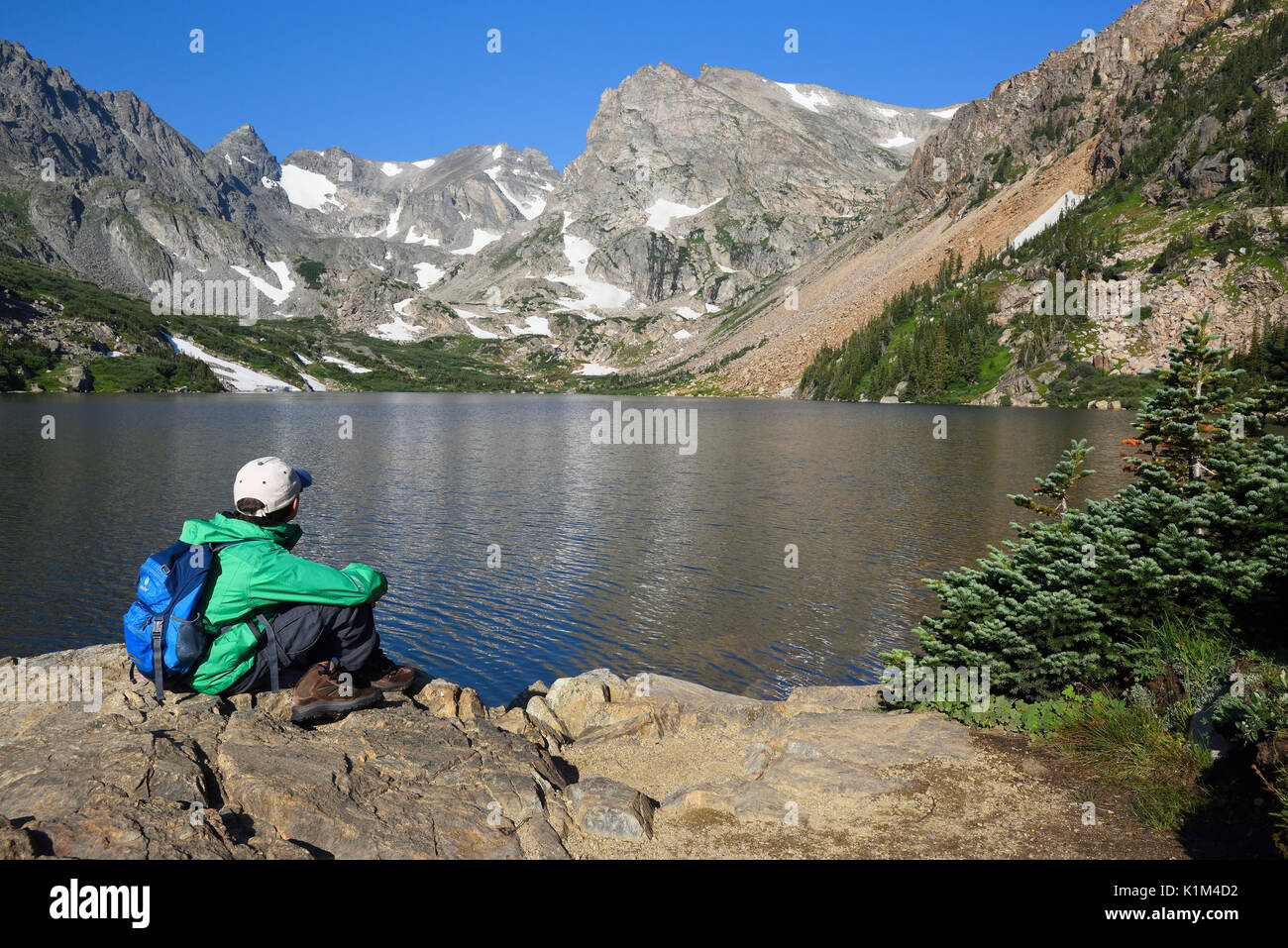 Lake Isabelle, Indian Peaks Wilderness, Roosevelt National Forest, Colorado, USA Stock Photo