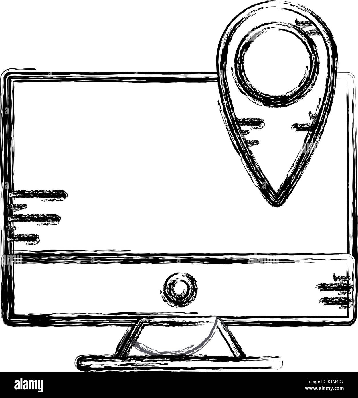 figure computer electronic technology with location symbol Stock Vector ...