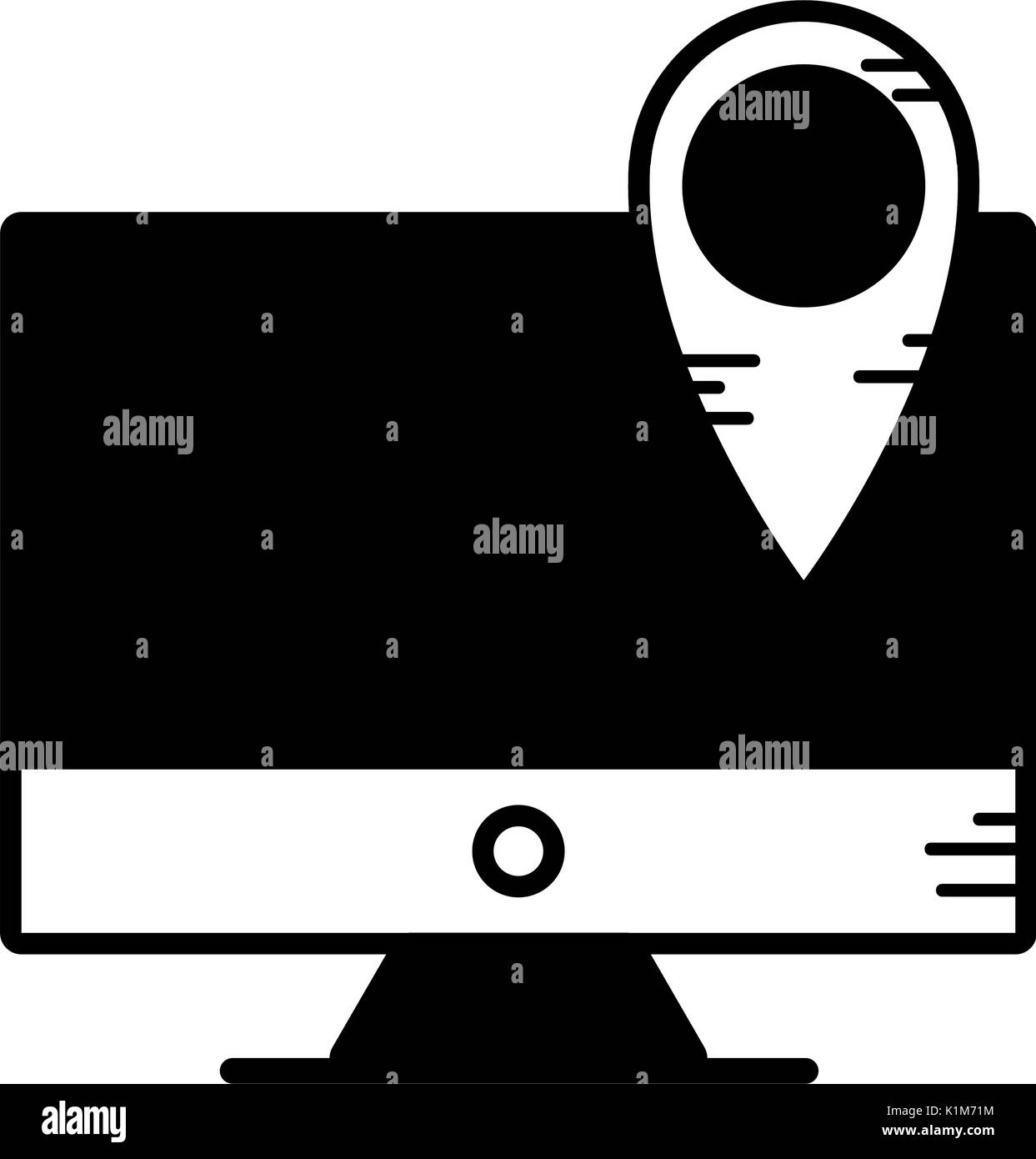 contour computer electronic technology with location symbol Stock ...