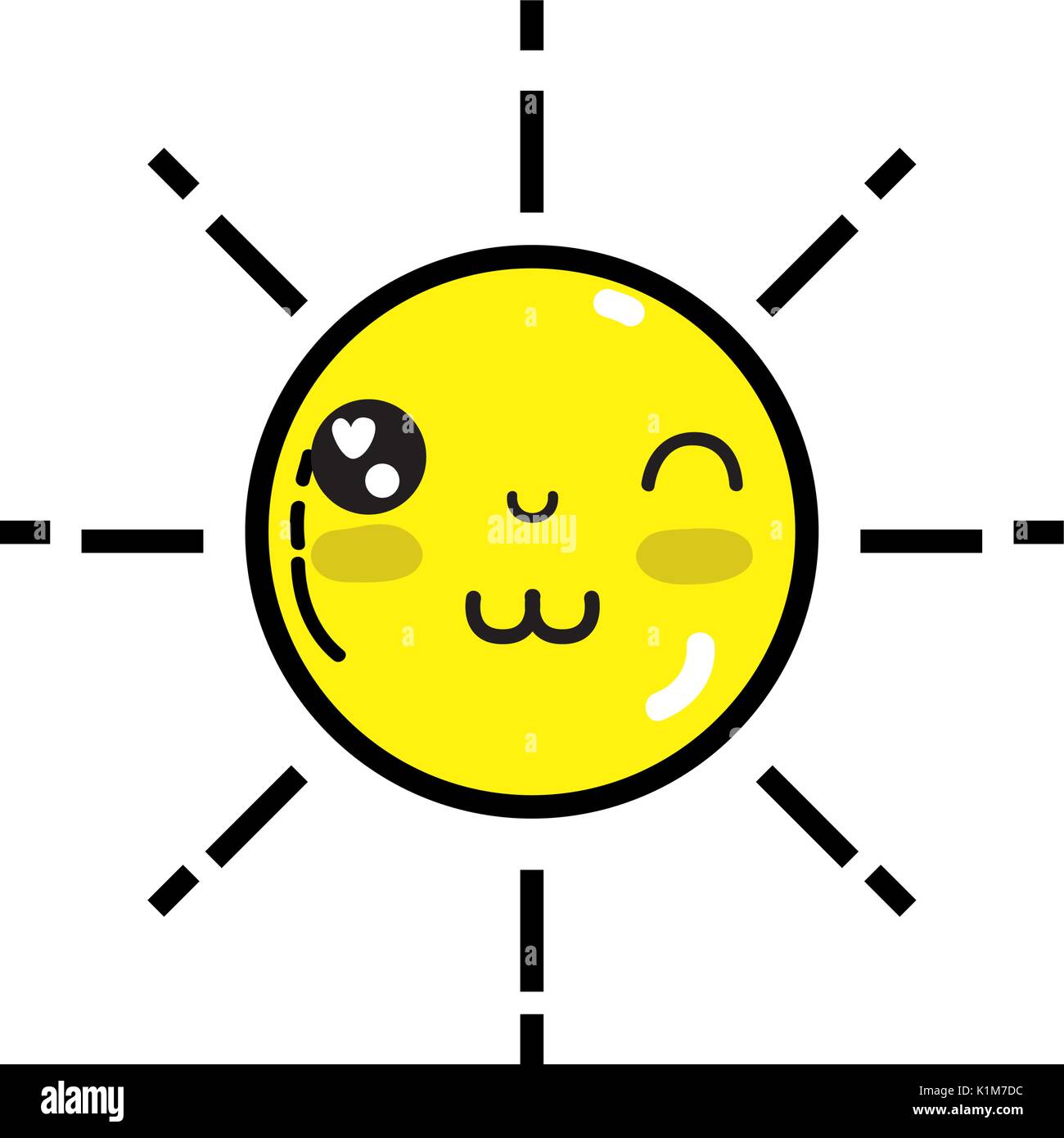 kawaii cute happy sun weather Stock Vector Image & Art - Alamy