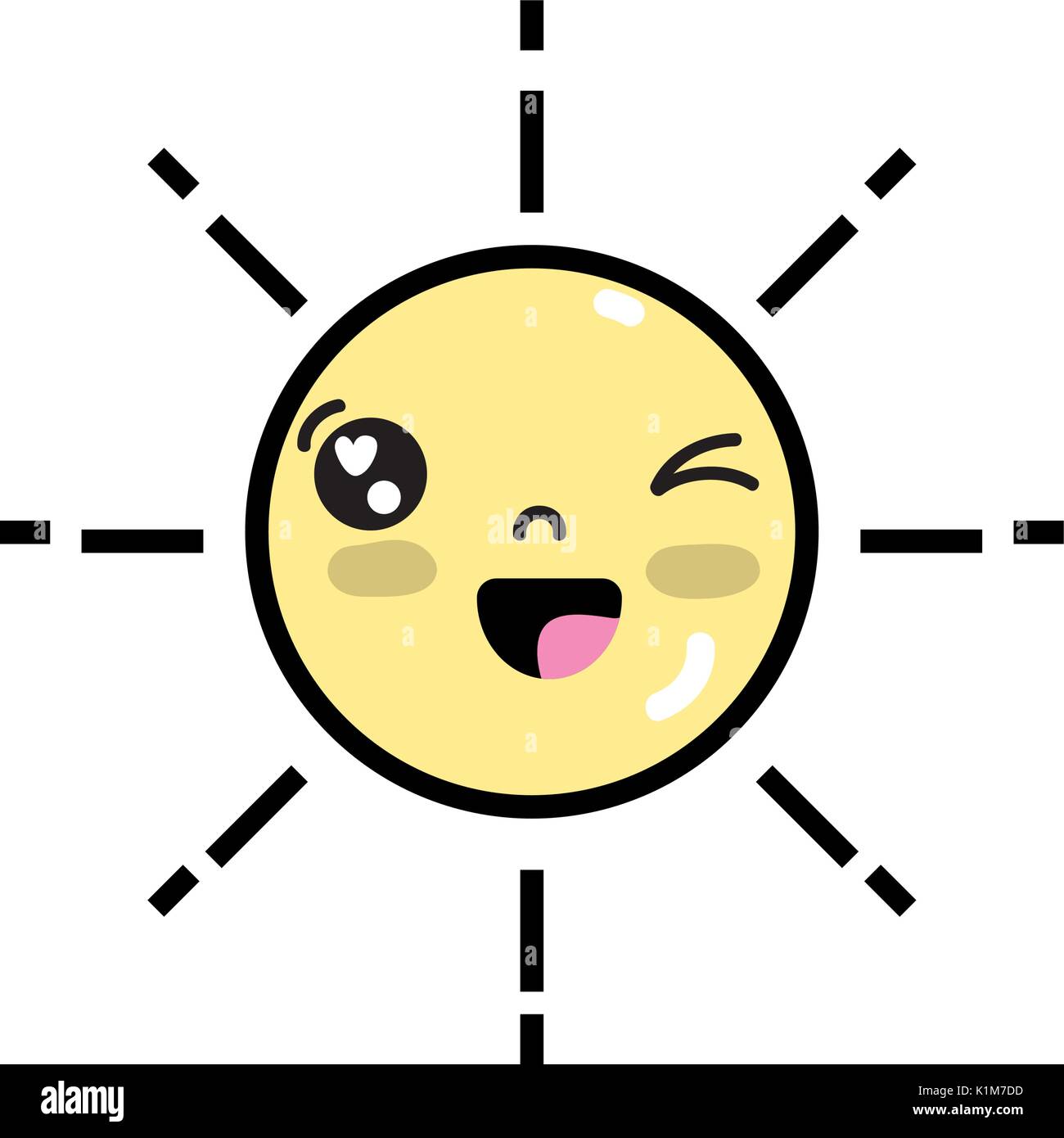 kawaii cute happy sun weather Stock Vector Image & Art - Alamy