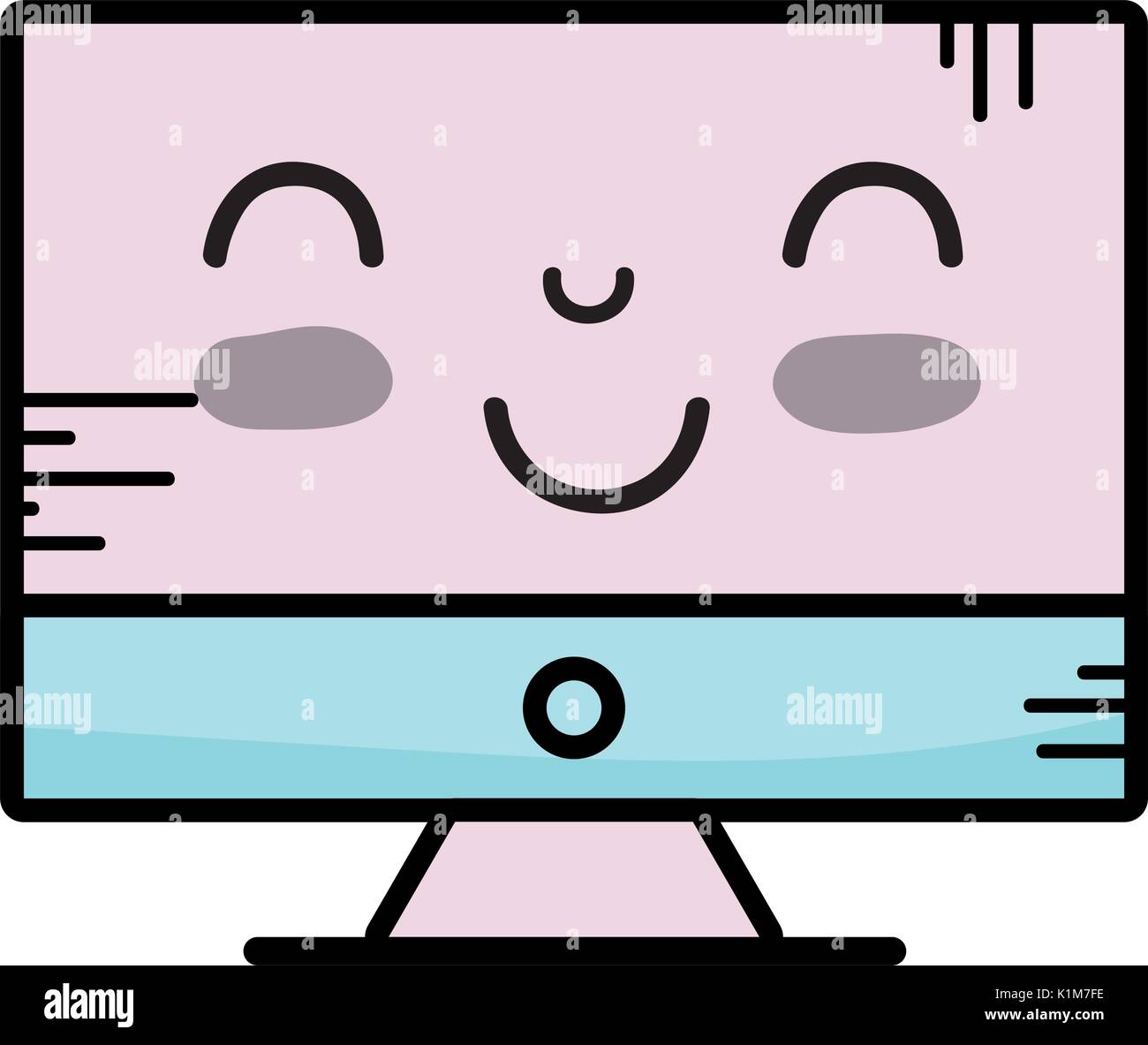 kawaii cute happy computer technology Stock Vector Image & Art - Alamy