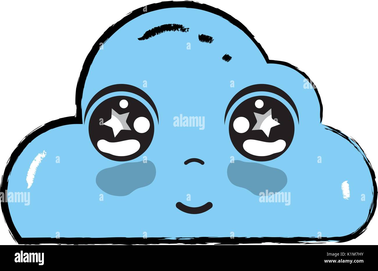 kawaii cute happy cloud weather Stock Vector Image & Art - Alamy