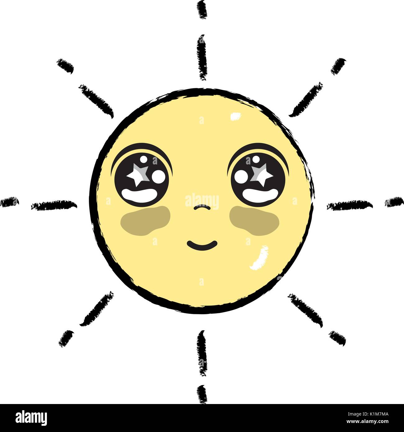 kawaii cute happy sun weather Stock Vector Image & Art - Alamy