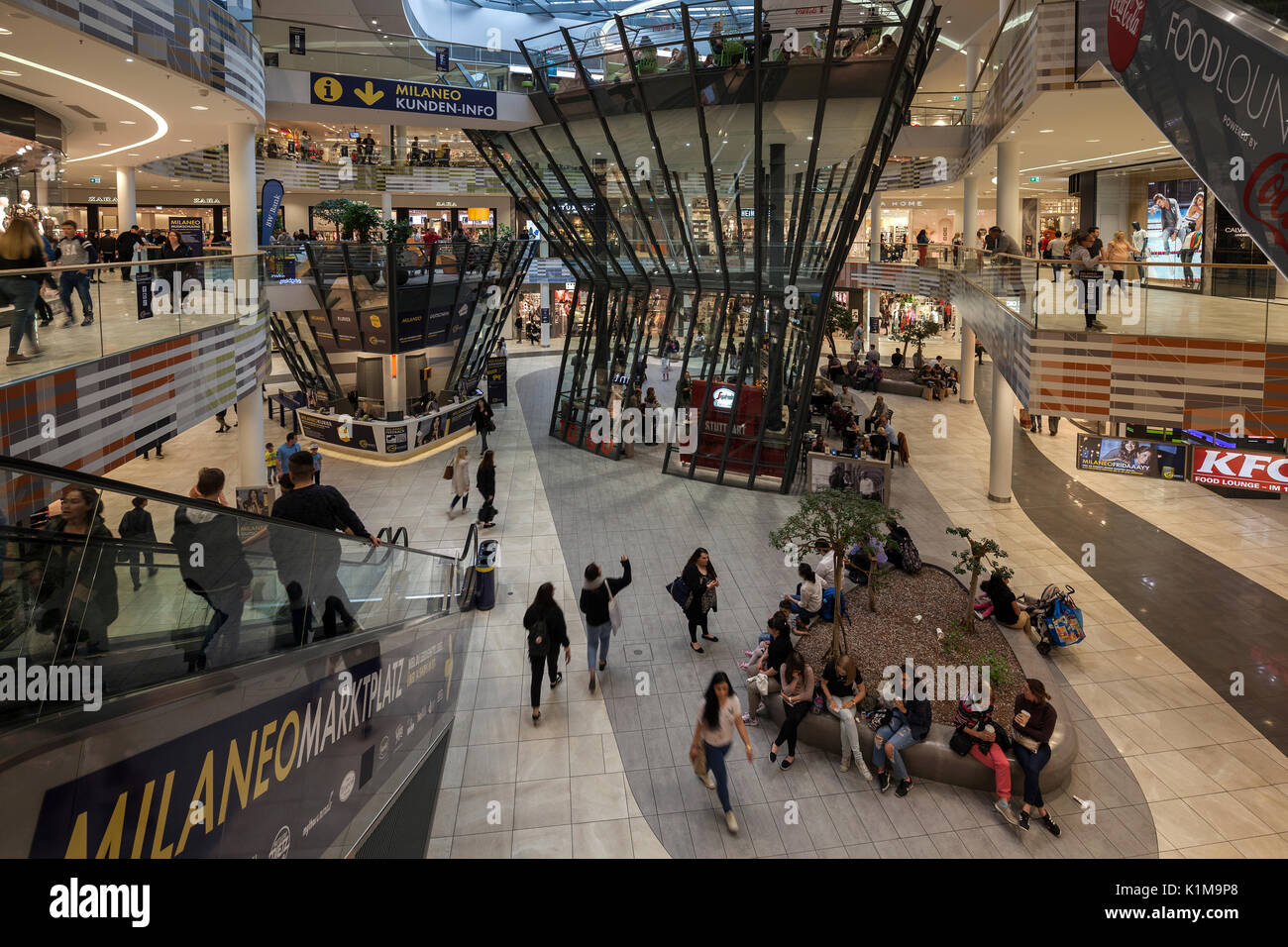 Indoors, Shopping Center, Milaneo, Stuttgart, Baden-Württemberg, Germany Stock Photo