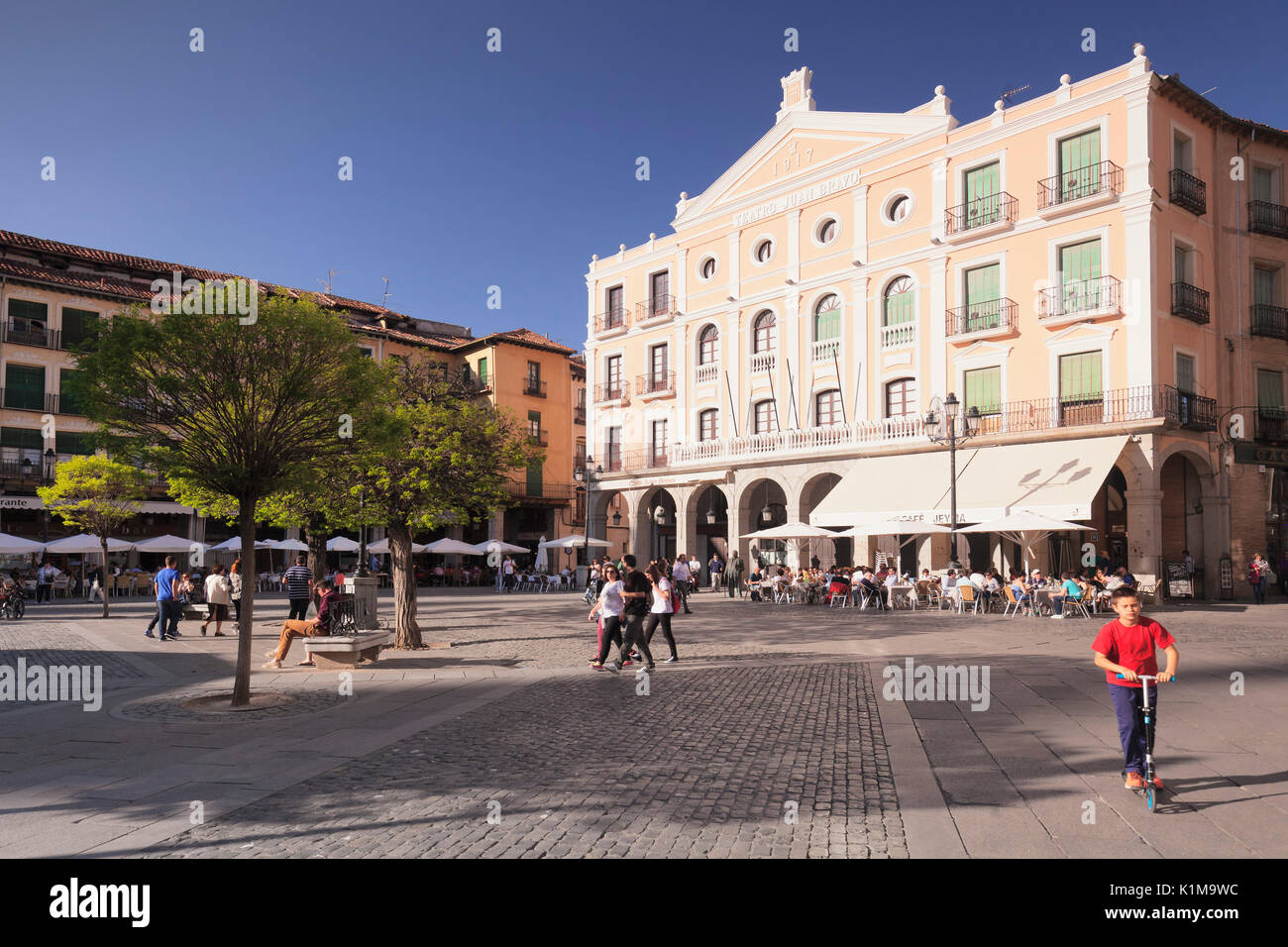 Plaza Mayor, Teatro Juan Bravo, Segovia, Castilla y Leon, Spain Stock Photo
