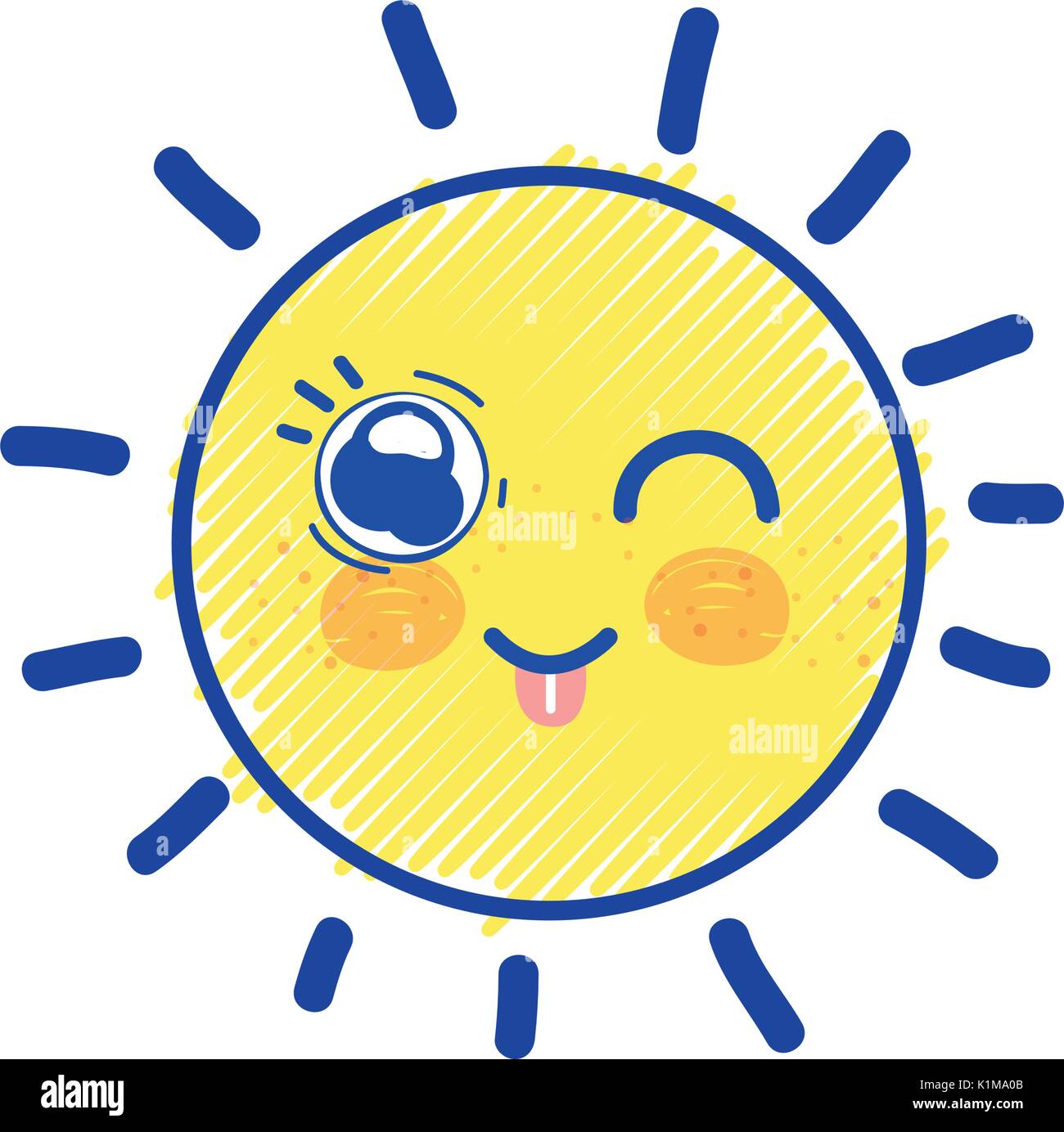beauty kawaii and funny sun design Stock Vector Image & Art - Alamy