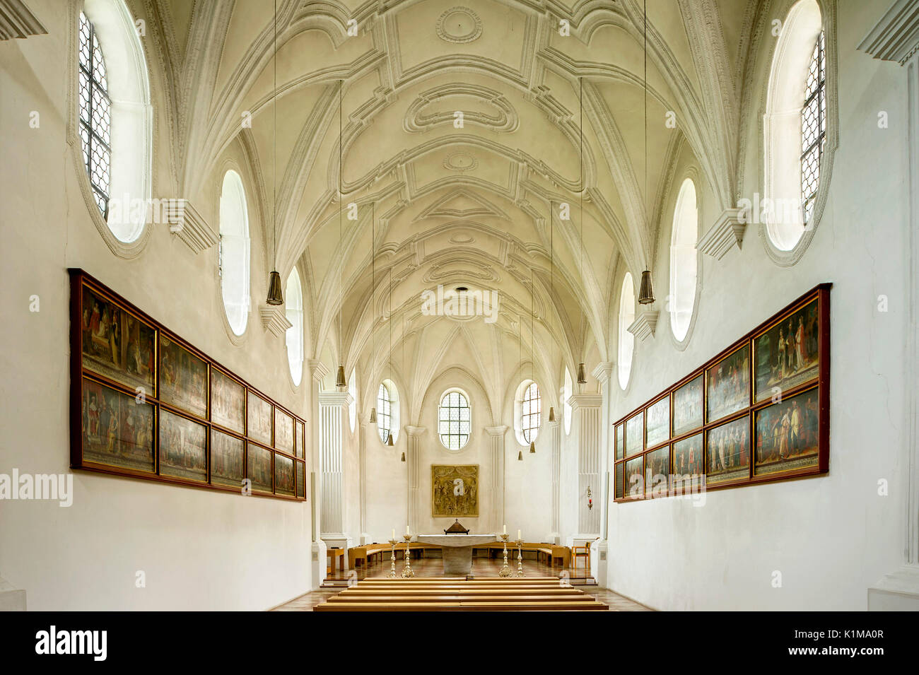 Interior of St. John Church, chapter church, Cloister Scheyern, Benedictine Abbey, district Pfaffenhofen an der Ilm Stock Photo