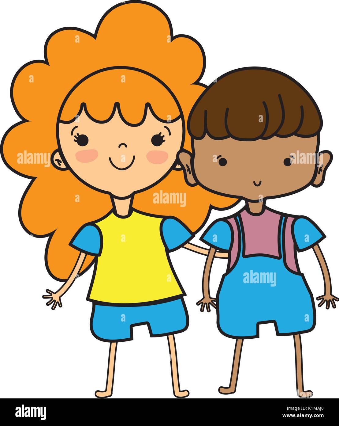 beauty girl and boy together with hairstyle Stock Vector Image & Art ...