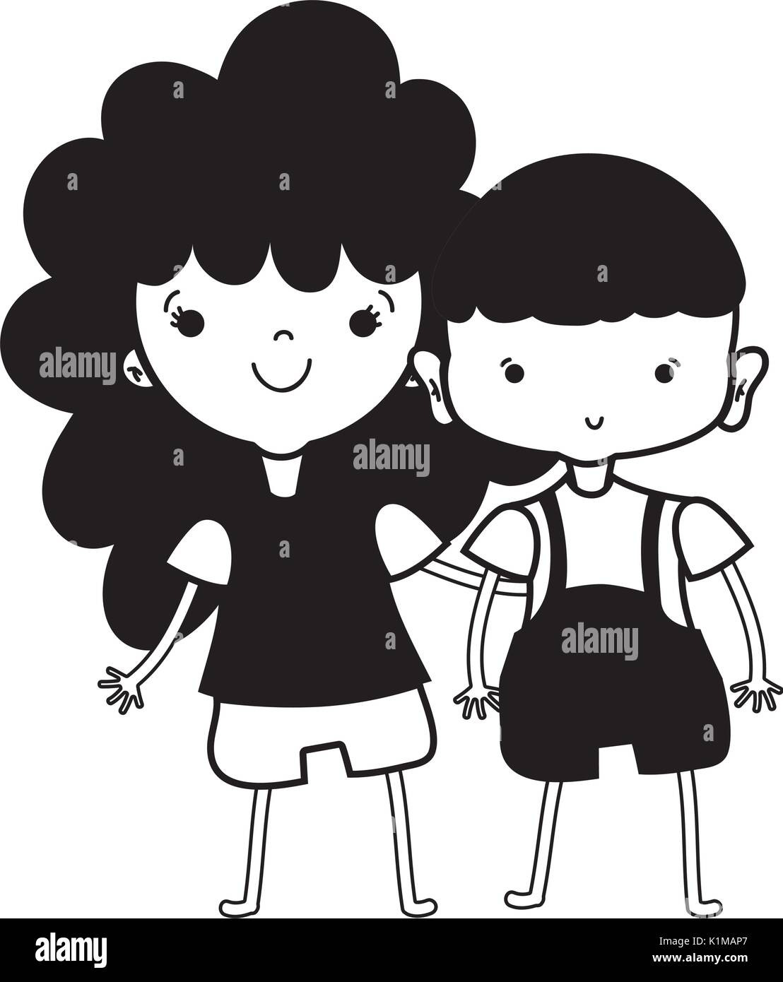 beauty girl and boy together with hairstyle Stock Vector Image & Art ...
