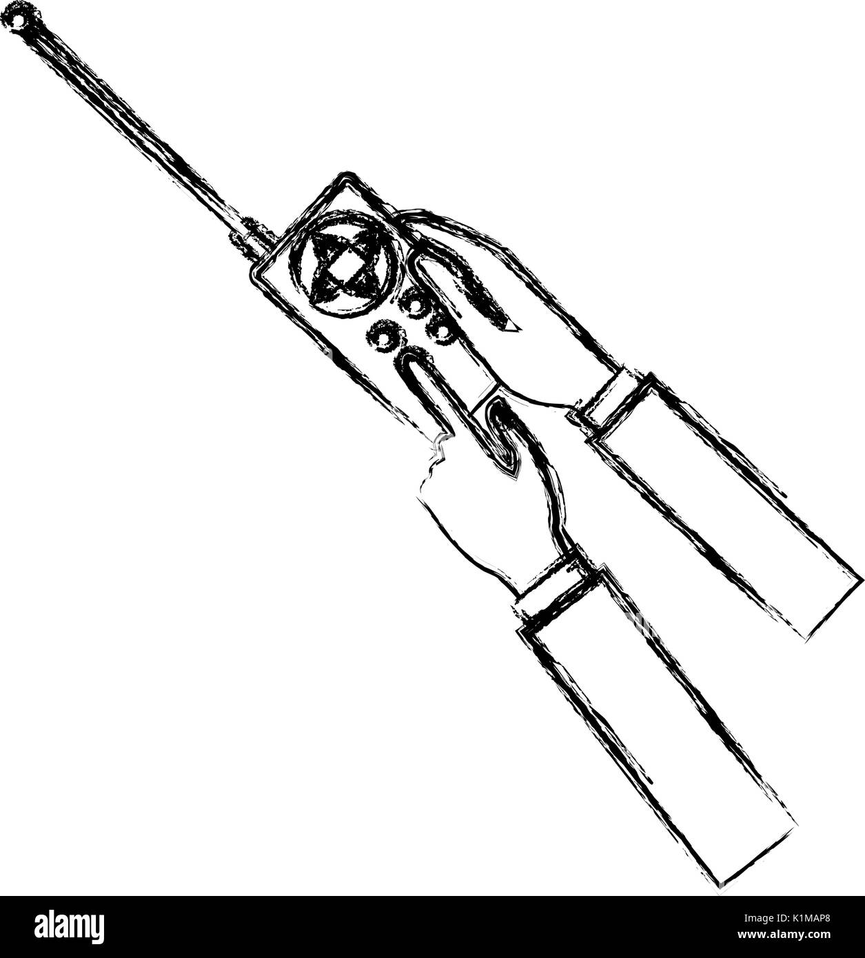hands holding control remote advanced for drones with antenna Stock ...