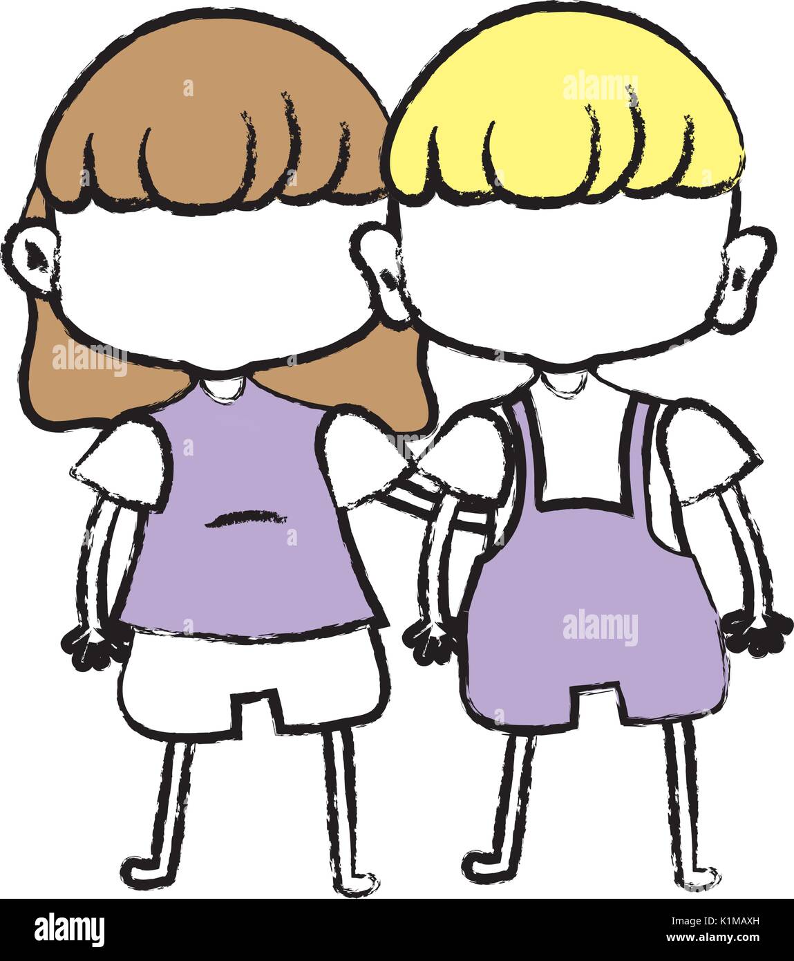 beauty girl and boy together with hairstyle Stock Vector Image & Art ...